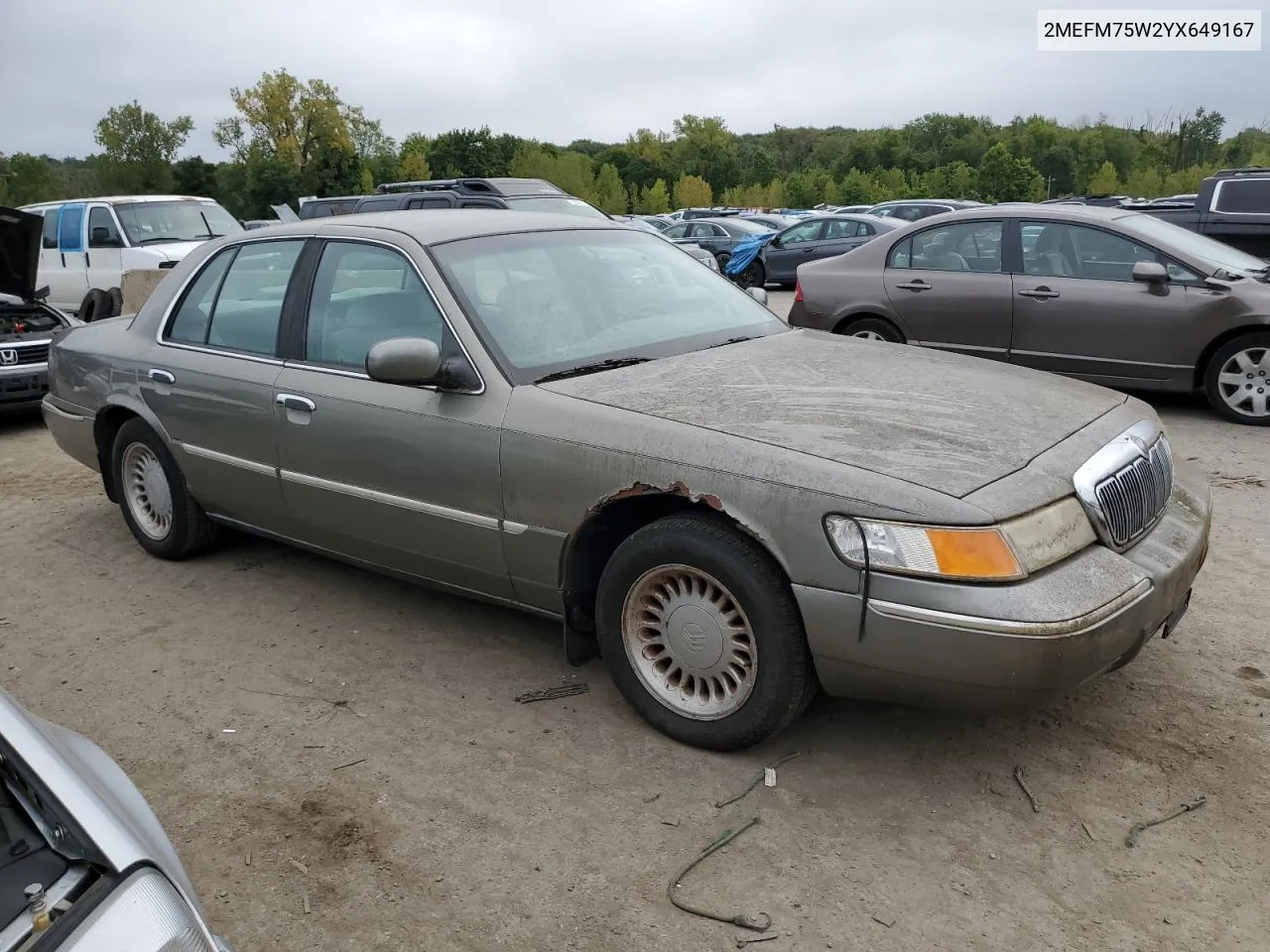 2000 Mercury Grand Marquis Ls VIN: 2MEFM75W2YX649167 Lot: 70025554