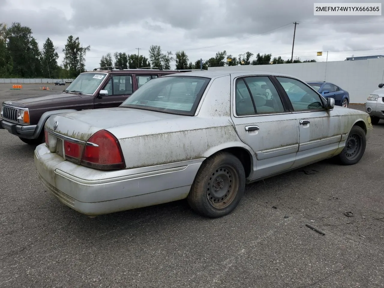 2000 Mercury Grand Marquis Gs VIN: 2MEFM74W1YX666365 Lot: 70030774