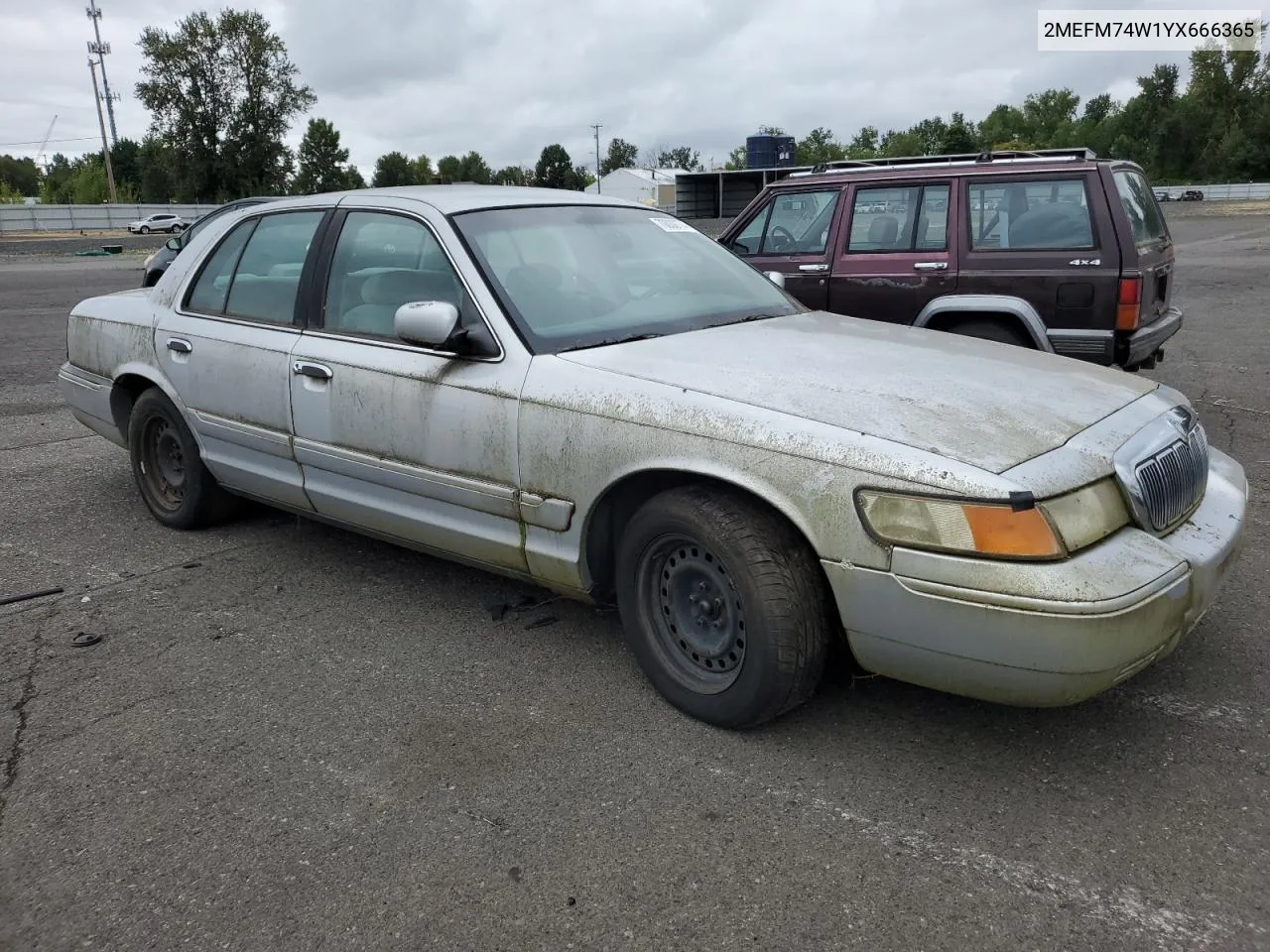 2000 Mercury Grand Marquis Gs VIN: 2MEFM74W1YX666365 Lot: 70030774