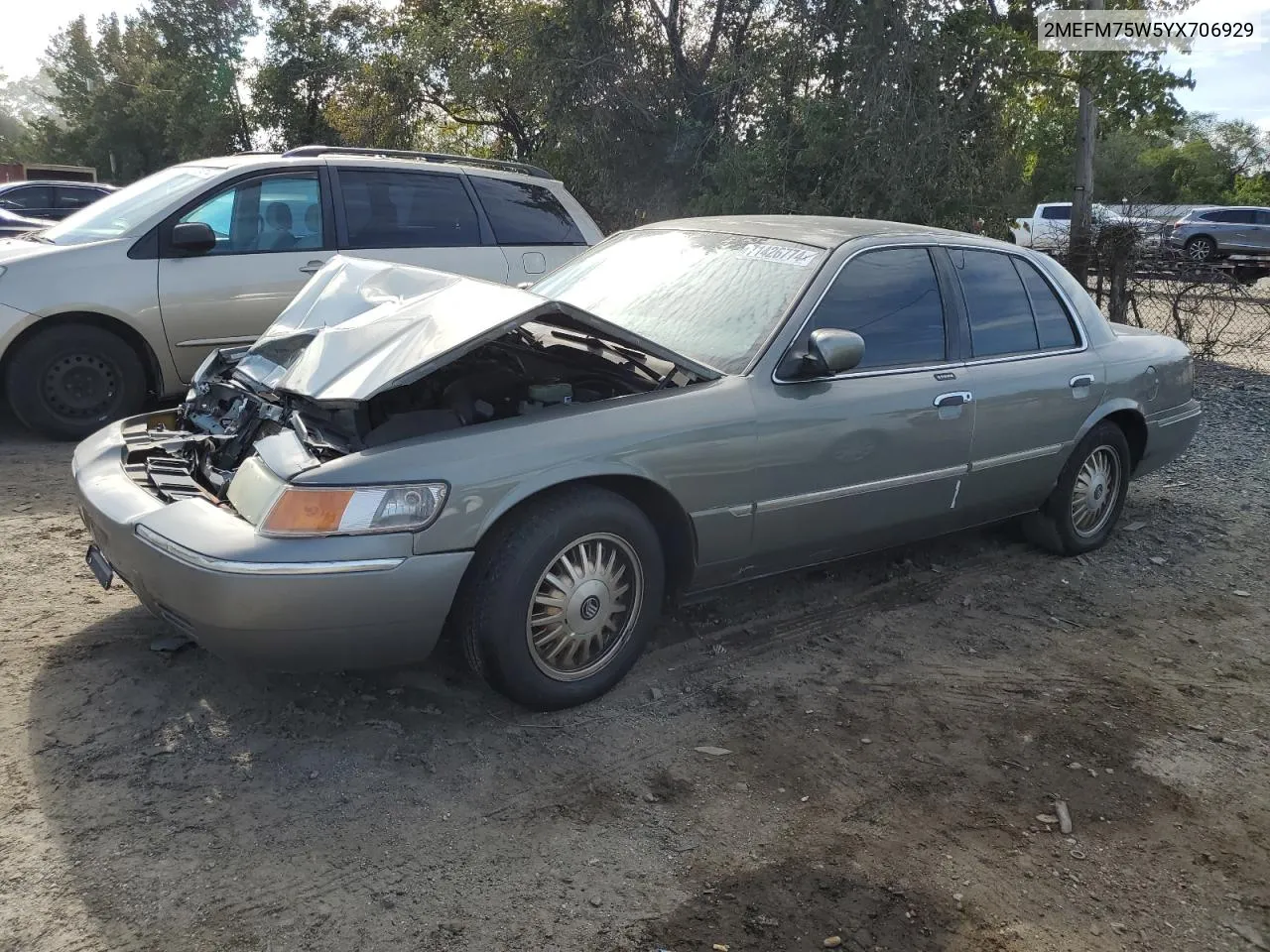 2000 Mercury Grand Marquis Ls VIN: 2MEFM75W5YX706929 Lot: 71426774