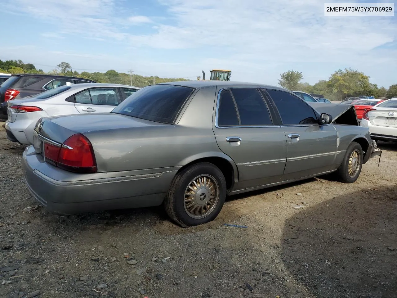 2000 Mercury Grand Marquis Ls VIN: 2MEFM75W5YX706929 Lot: 71426774