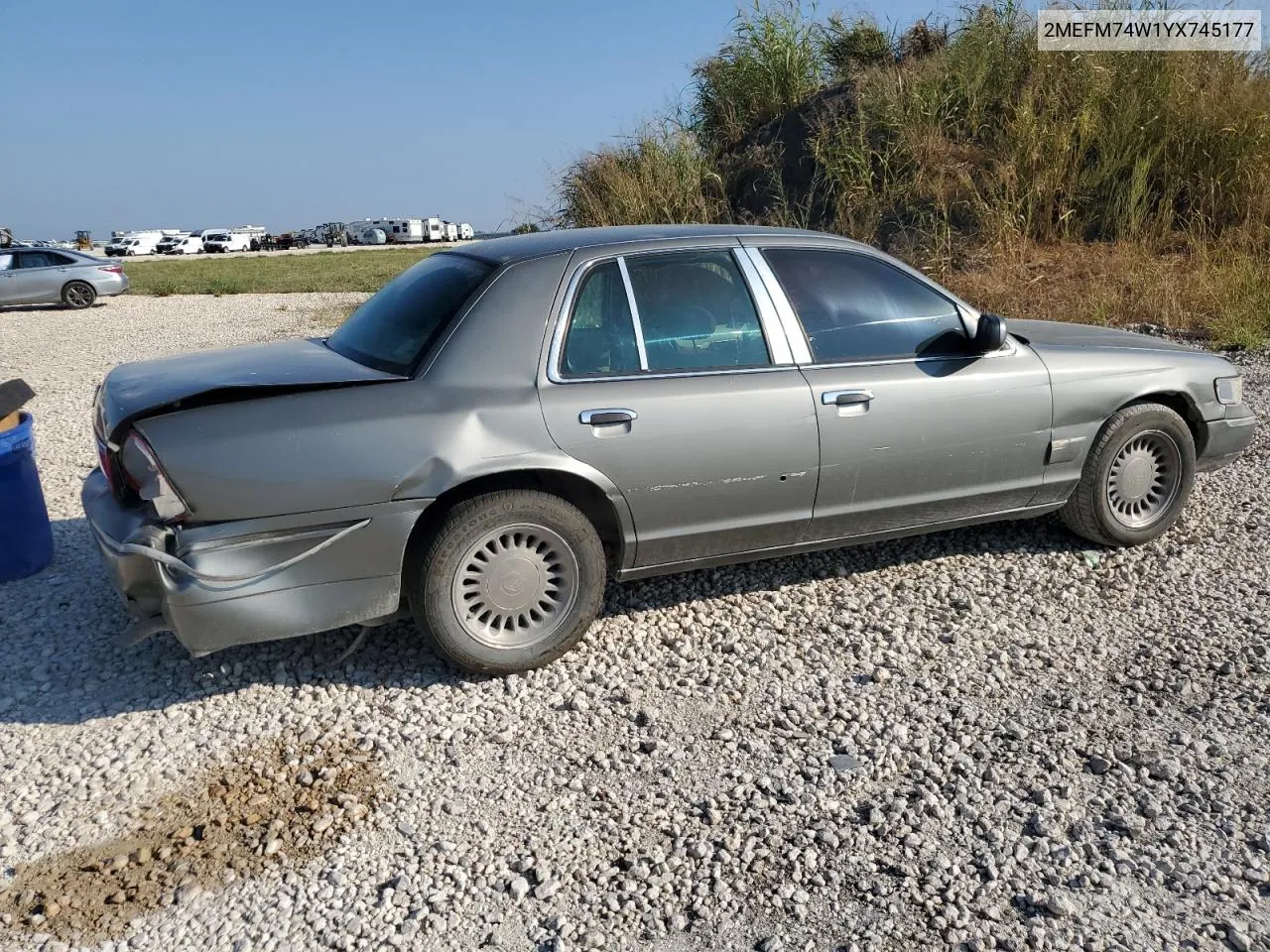 2000 Mercury Grand Marquis Gs VIN: 2MEFM74W1YX745177 Lot: 71572254