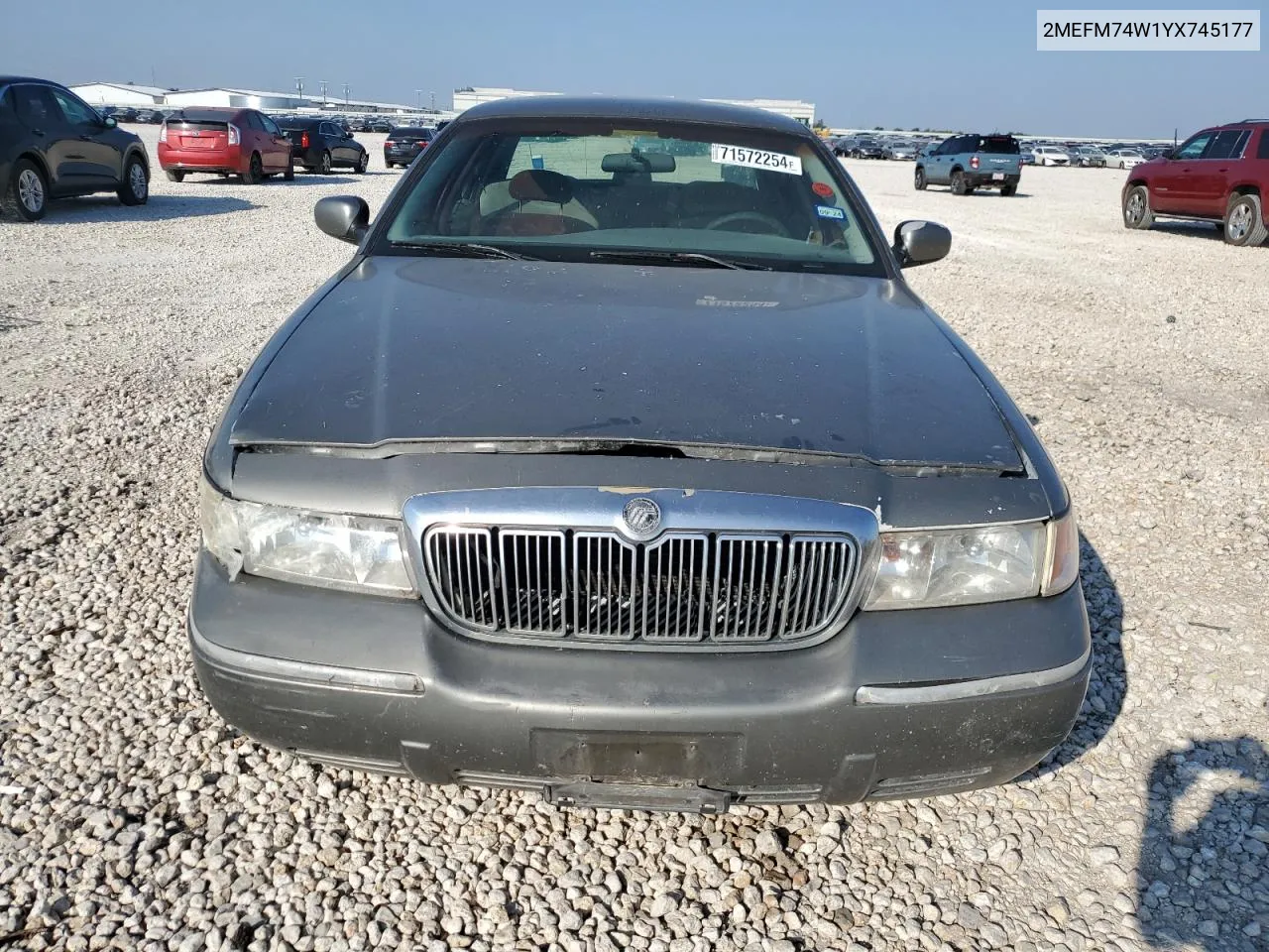 2000 Mercury Grand Marquis Gs VIN: 2MEFM74W1YX745177 Lot: 71572254