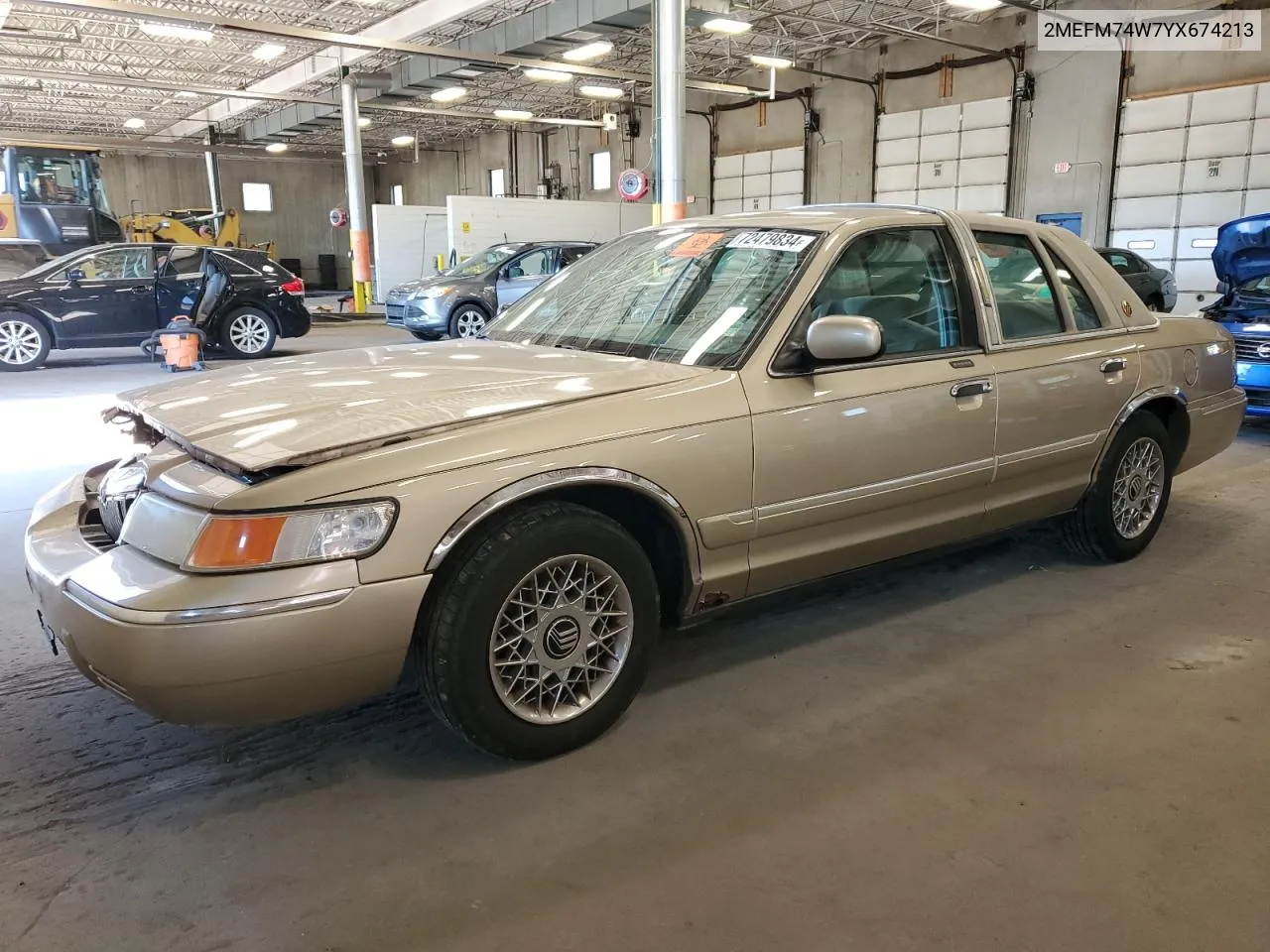 2000 Mercury Grand Marquis Gs VIN: 2MEFM74W7YX674213 Lot: 72479834