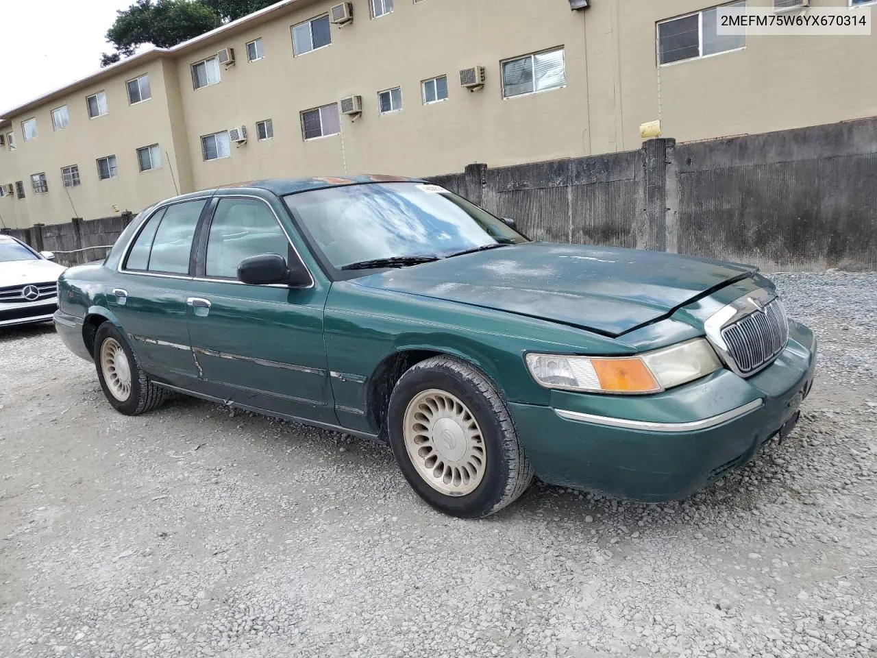 2000 Mercury Grand Marquis Ls VIN: 2MEFM75W6YX670314 Lot: 74658974