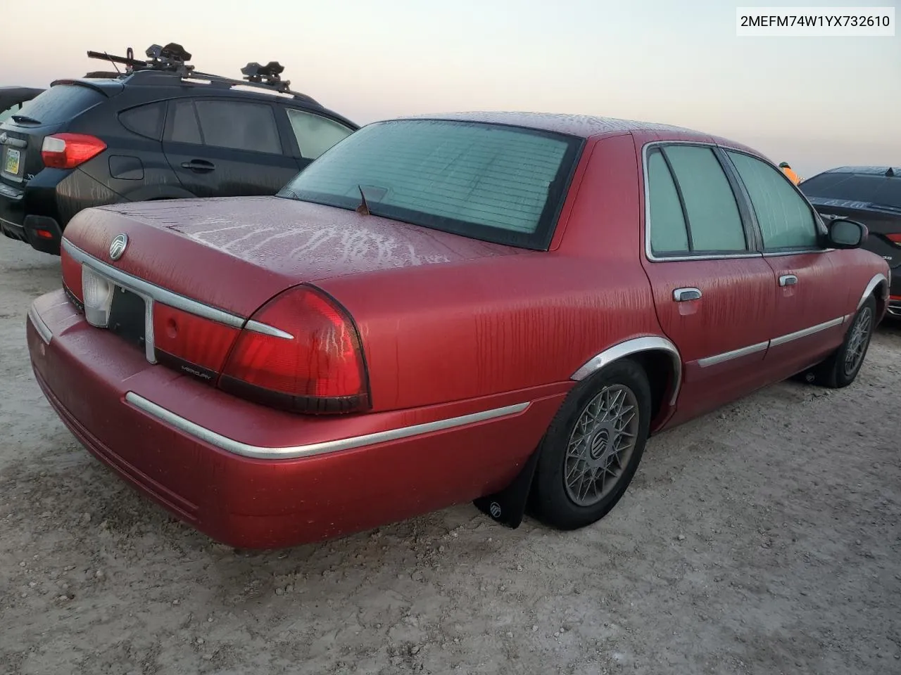 2000 Mercury Grand Marquis Gs VIN: 2MEFM74W1YX732610 Lot: 74746854