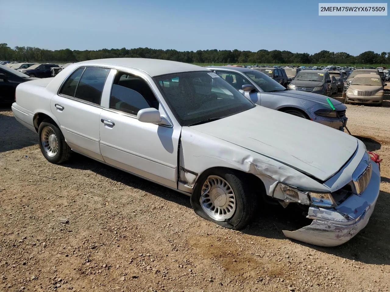 2000 Mercury Grand Marquis Ls VIN: 2MEFM75W2YX675509 Lot: 76155344