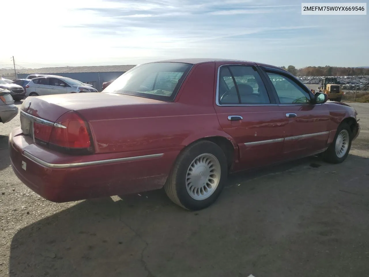 2000 Mercury Grand Marquis Ls VIN: 2MEFM75W0YX669546 Lot: 76485264