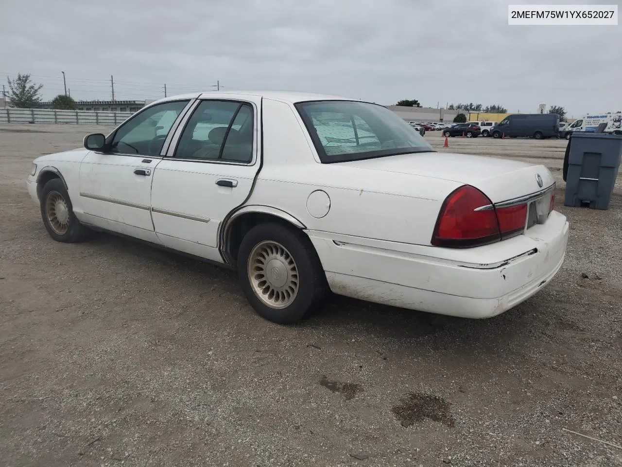 2000 Mercury Grand Marquis Ls VIN: 2MEFM75W1YX652027 Lot: 76540924