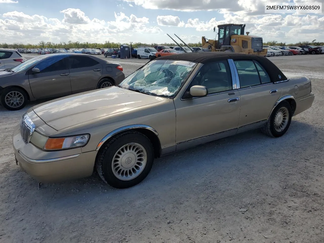 2000 Mercury Grand Marquis Ls VIN: 2MEFM75W8YX608509 Lot: 76585784