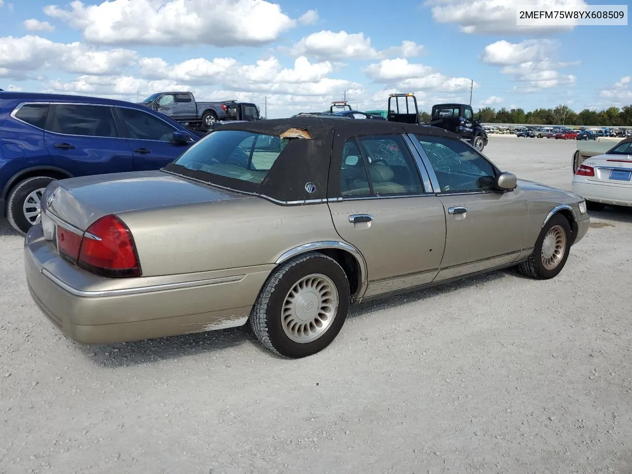 2000 Mercury Grand Marquis Ls VIN: 2MEFM75W8YX608509 Lot: 76585784