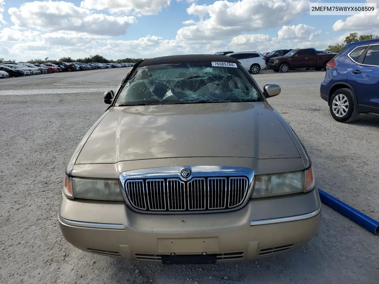 2000 Mercury Grand Marquis Ls VIN: 2MEFM75W8YX608509 Lot: 76585784