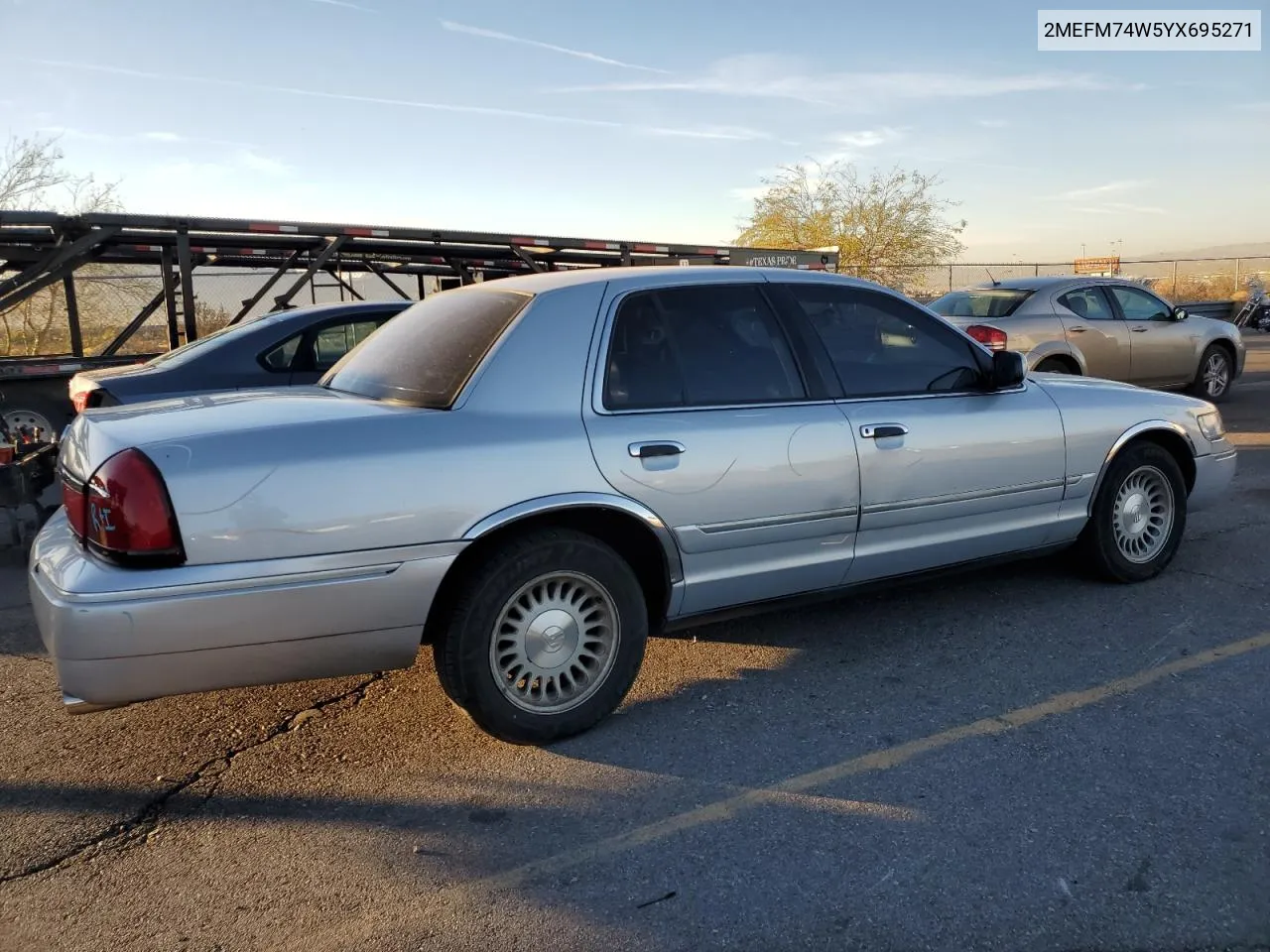 2000 Mercury Grand Marquis Gs VIN: 2MEFM74W5YX695271 Lot: 77083874