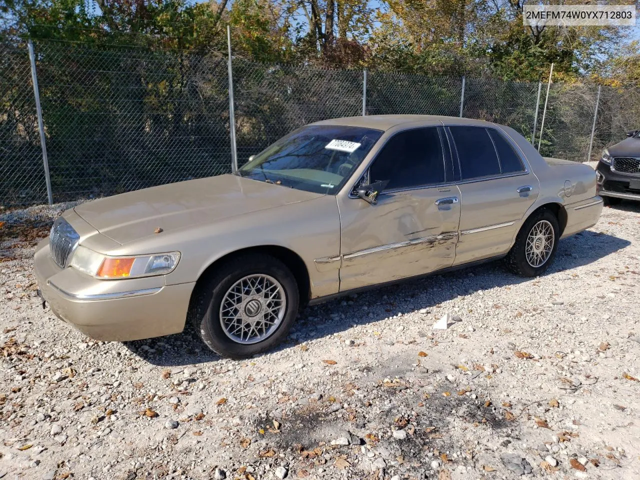 2000 Mercury Grand Marquis Gs VIN: 2MEFM74W0YX712803 Lot: 77084974