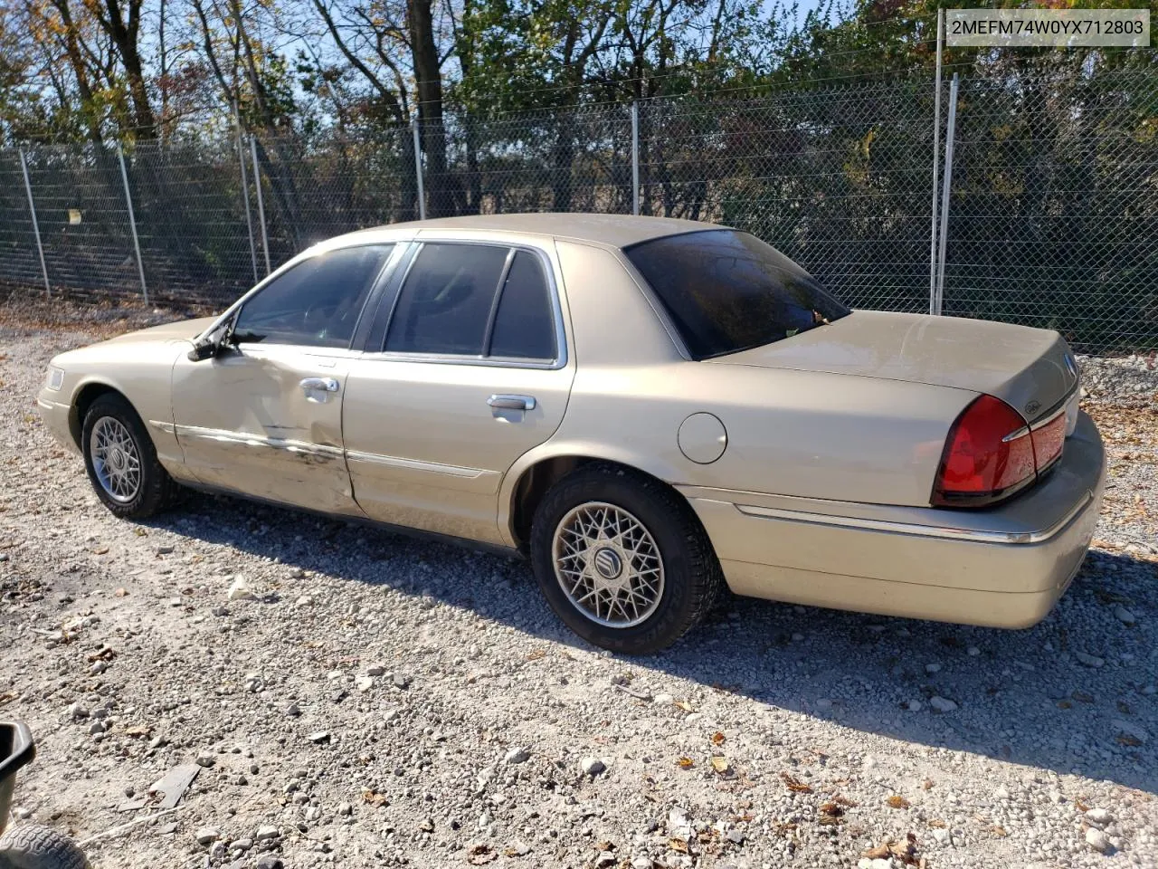 2000 Mercury Grand Marquis Gs VIN: 2MEFM74W0YX712803 Lot: 77084974