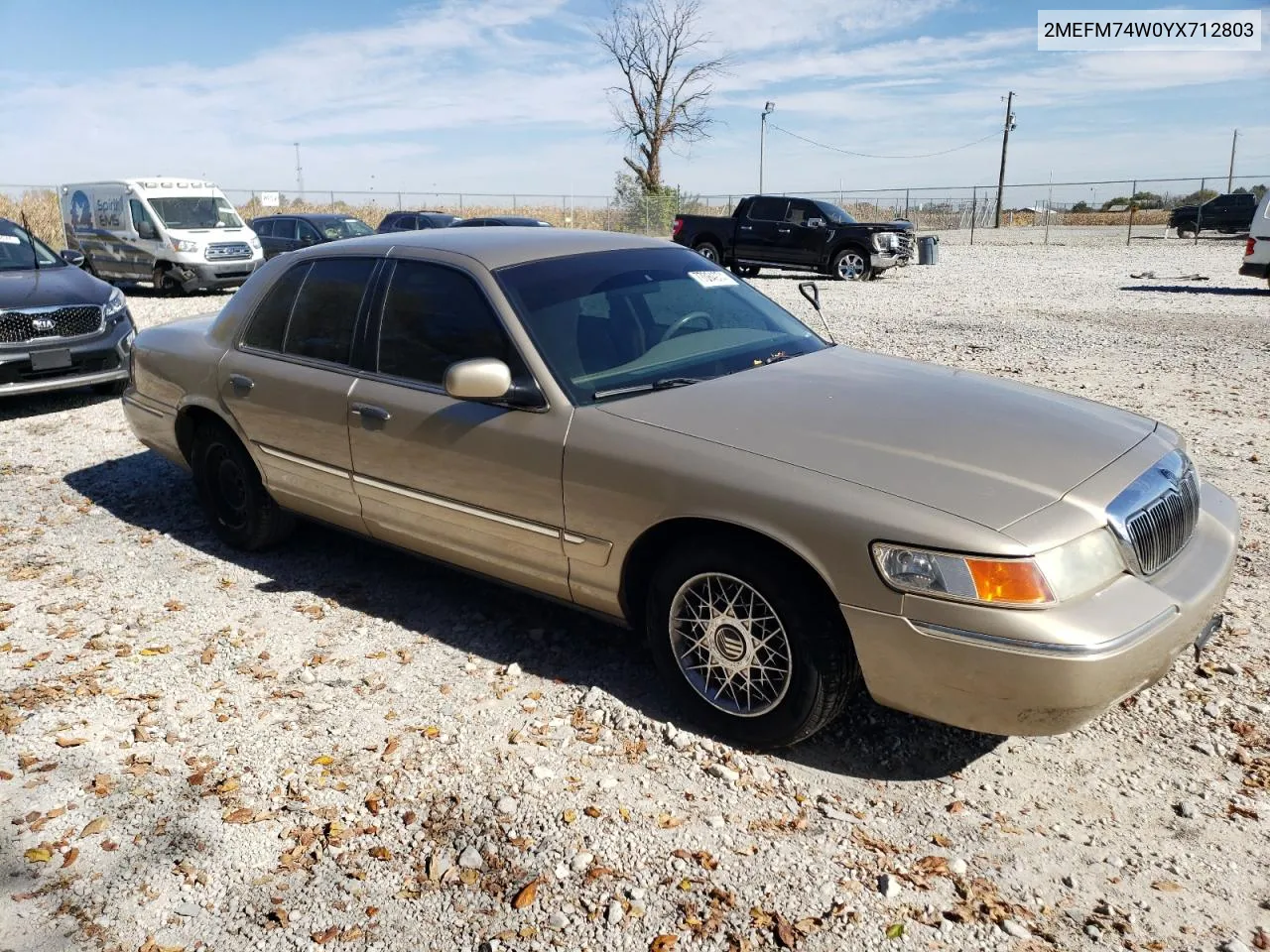 2000 Mercury Grand Marquis Gs VIN: 2MEFM74W0YX712803 Lot: 77084974