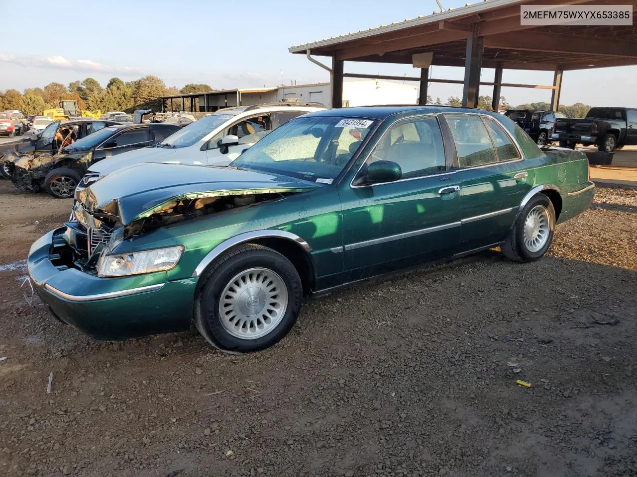 2000 Mercury Grand Marquis Ls VIN: 2MEFM75WXYX653385 Lot: 78431994