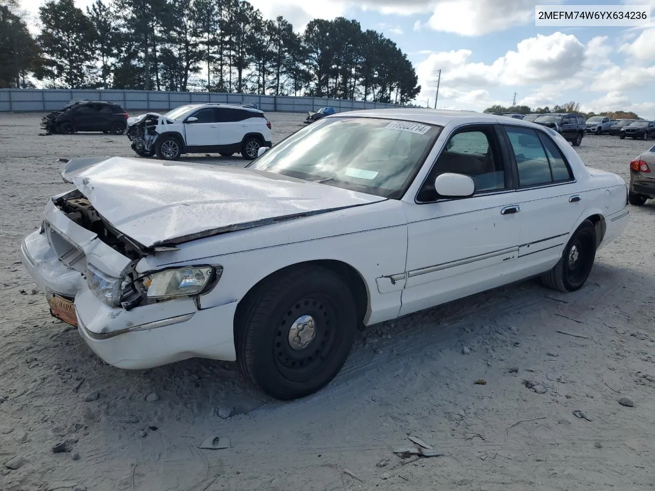 2000 Mercury Grand Marquis Gs VIN: 2MEFM74W6YX634236 Lot: 78602714