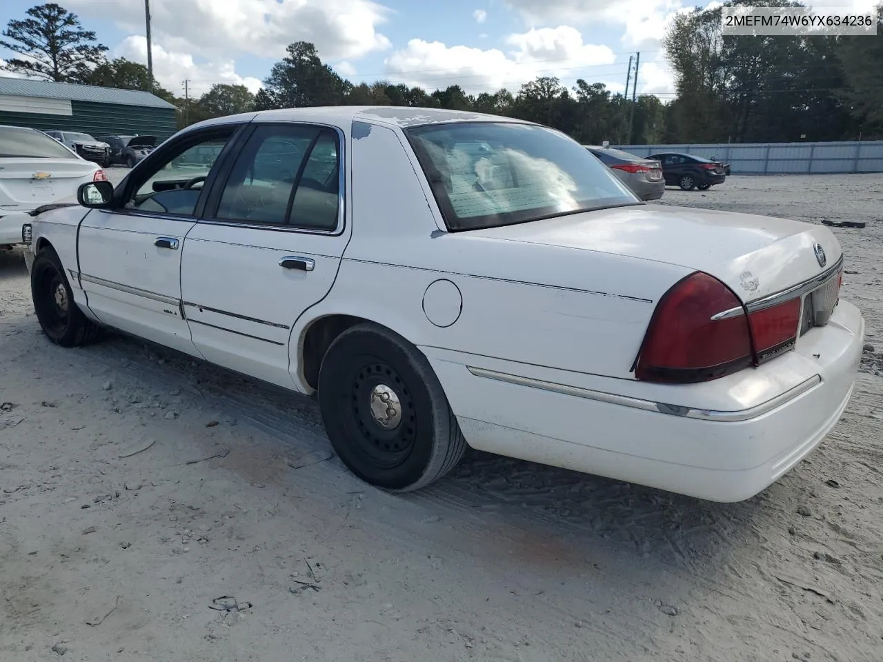 2000 Mercury Grand Marquis Gs VIN: 2MEFM74W6YX634236 Lot: 78602714