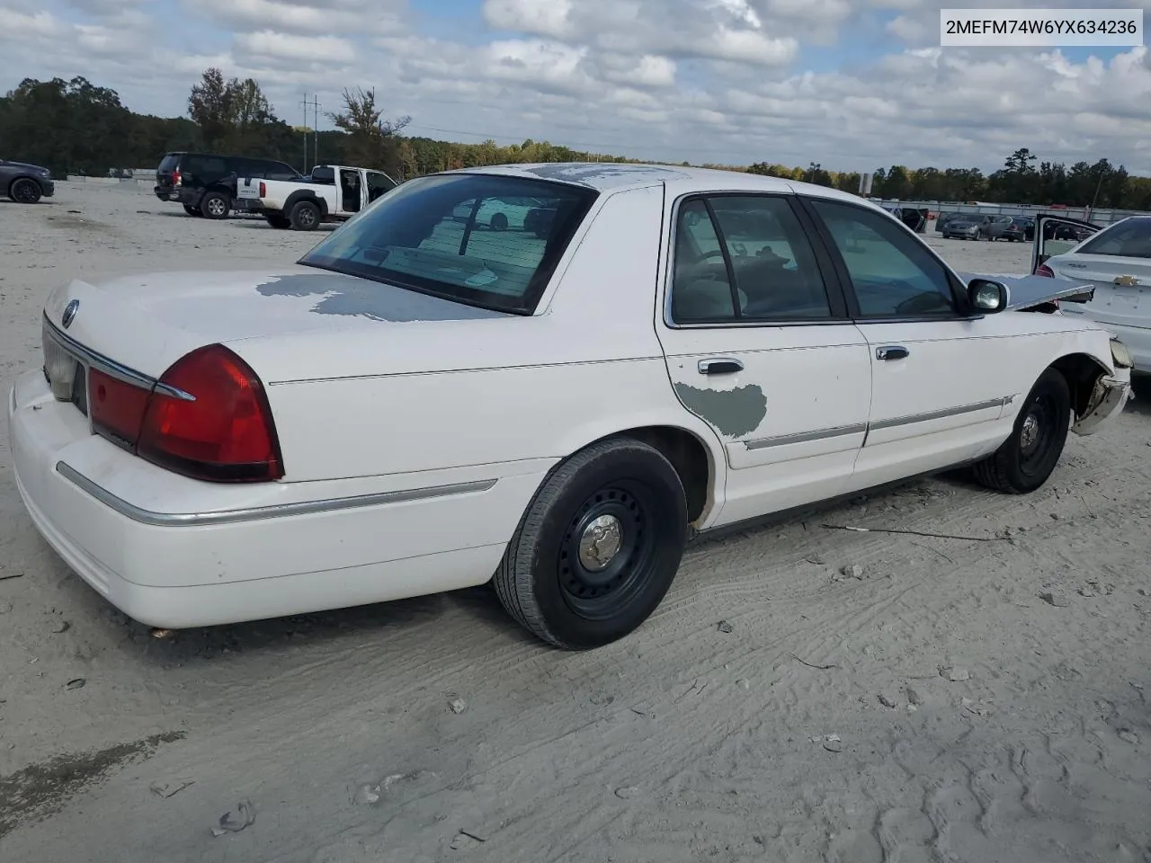 2000 Mercury Grand Marquis Gs VIN: 2MEFM74W6YX634236 Lot: 78602714