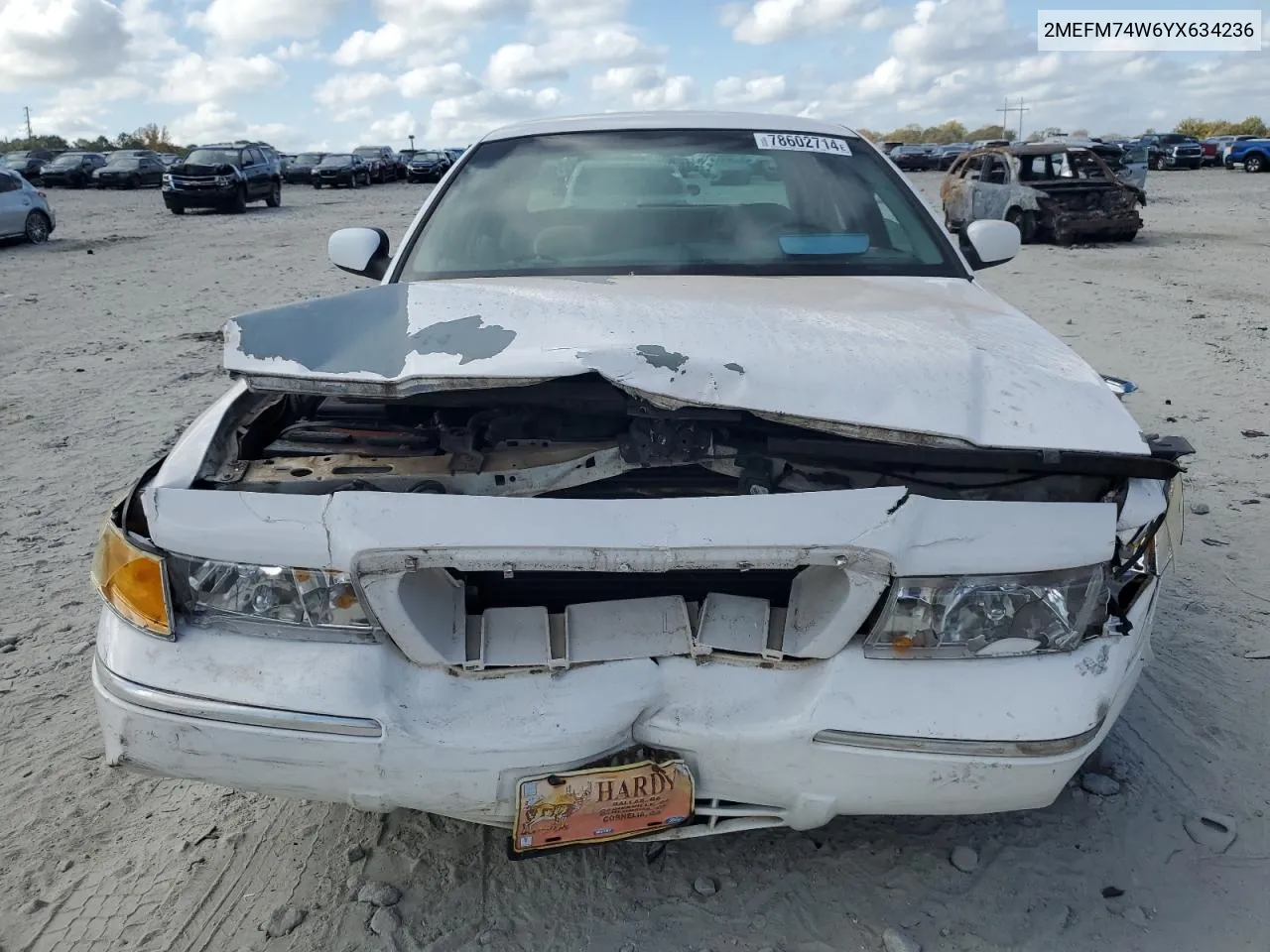 2000 Mercury Grand Marquis Gs VIN: 2MEFM74W6YX634236 Lot: 78602714