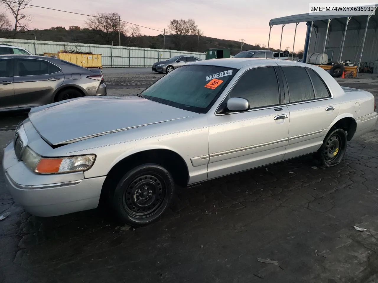 2000 Mercury Grand Marquis Gs VIN: 2MEFM74WXYX636930 Lot: 79729184