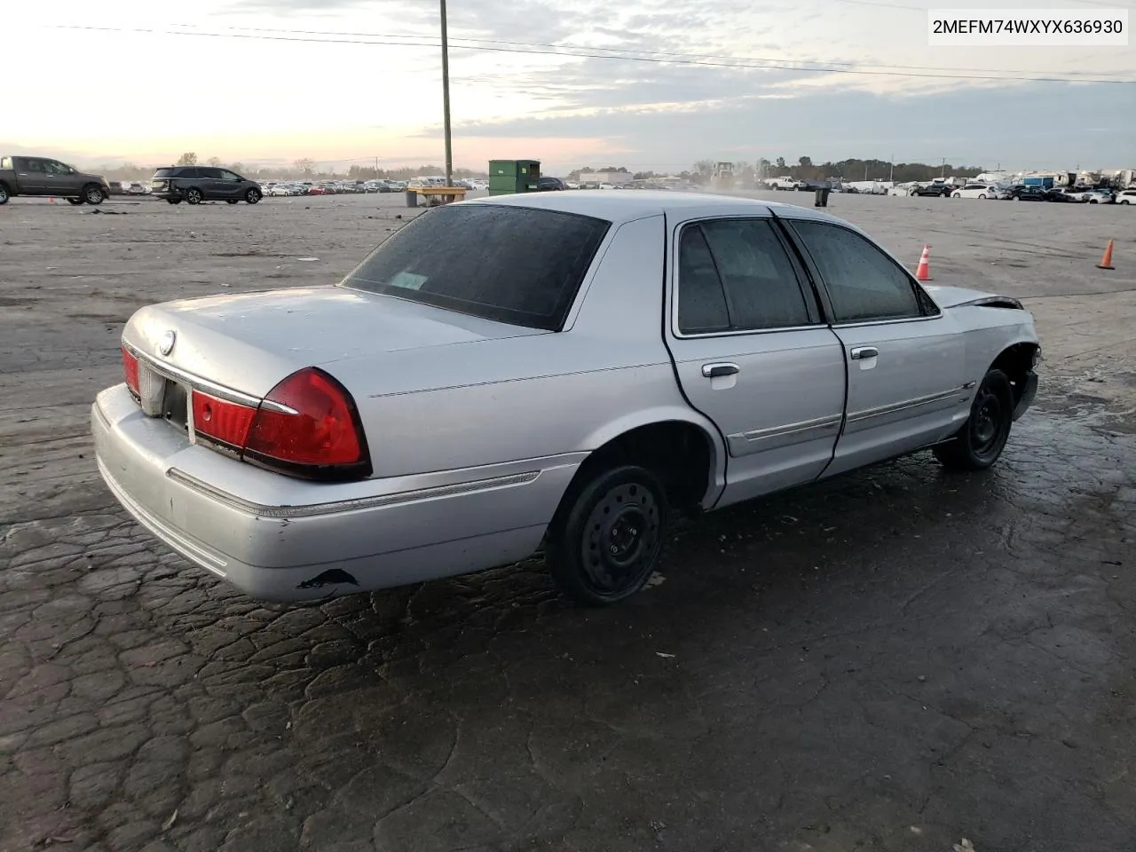 2000 Mercury Grand Marquis Gs VIN: 2MEFM74WXYX636930 Lot: 79729184