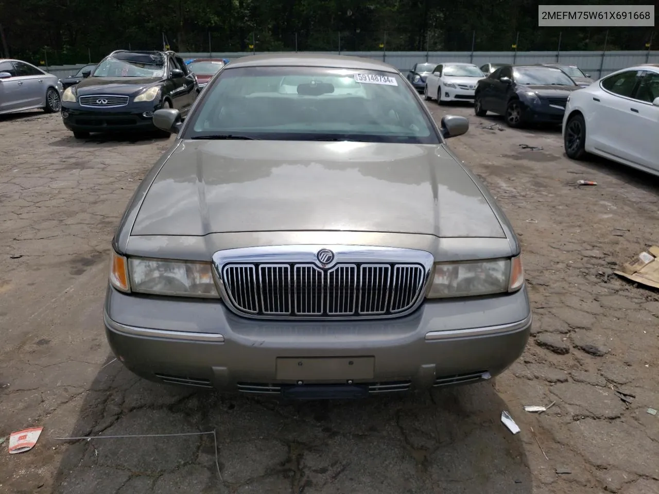 2001 Mercury Grand Marquis Ls VIN: 2MEFM75W61X691668 Lot: 59148734