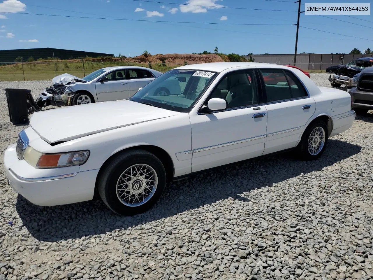 2001 Mercury Grand Marquis Gs VIN: 2MEFM74W41X644253 Lot: 60079474