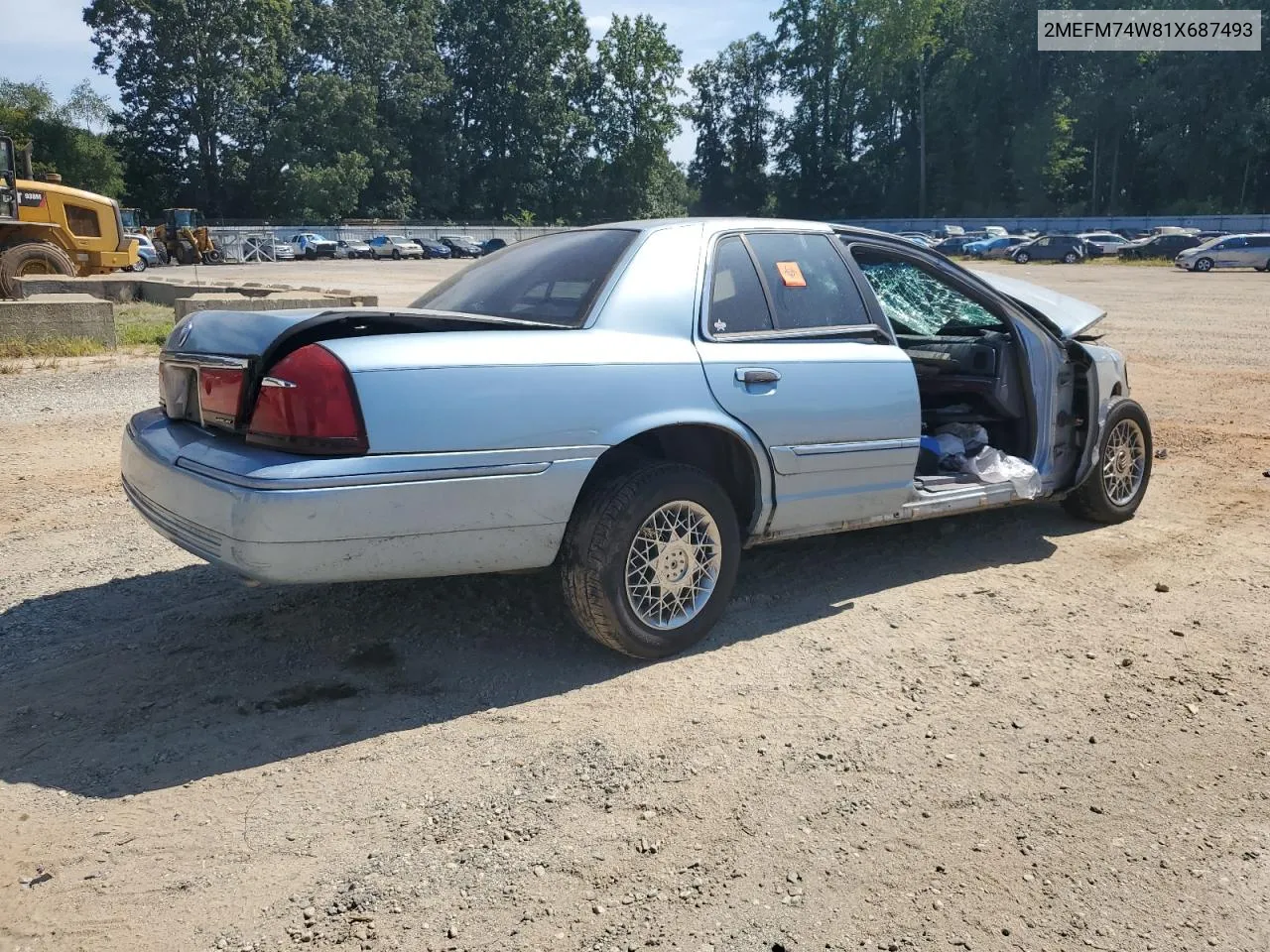 2001 Mercury Grand Marquis Gs VIN: 2MEFM74W81X687493 Lot: 68738534