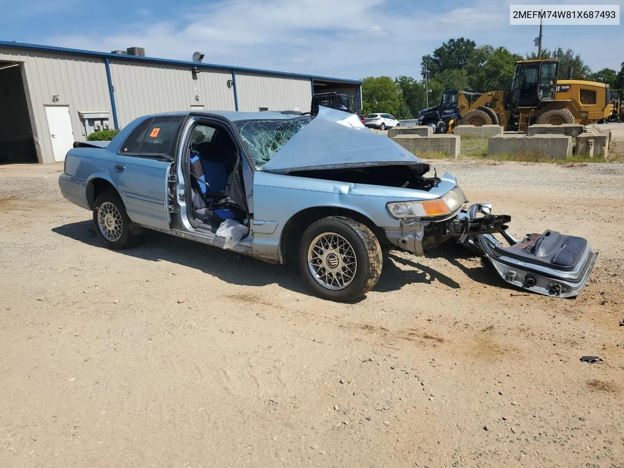 2001 Mercury Grand Marquis Gs VIN: 2MEFM74W81X687493 Lot: 68738534