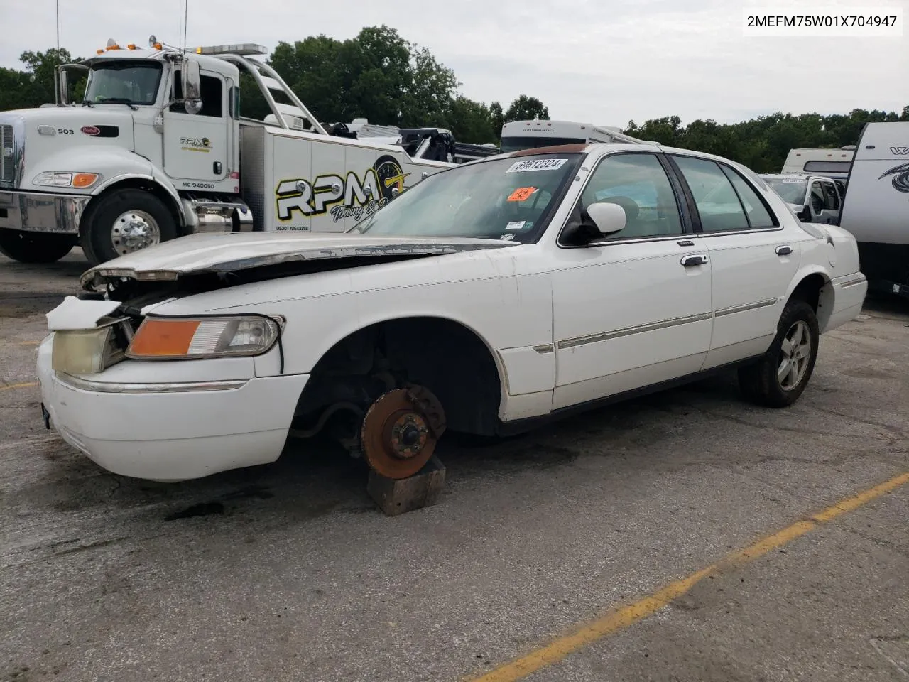 2001 Mercury Grand Marquis Ls VIN: 2MEFM75W01X704947 Lot: 69612324