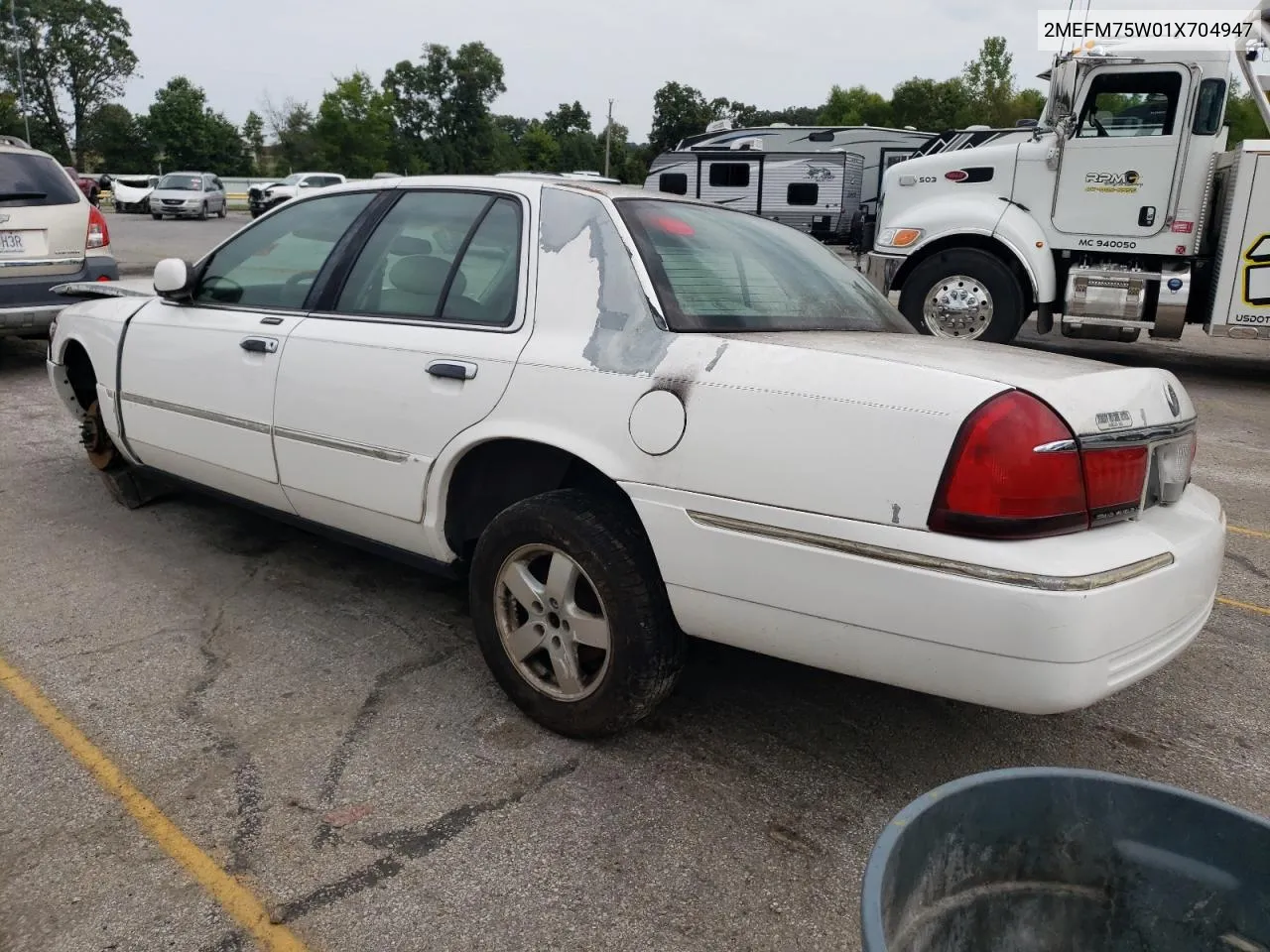 2001 Mercury Grand Marquis Ls VIN: 2MEFM75W01X704947 Lot: 69612324