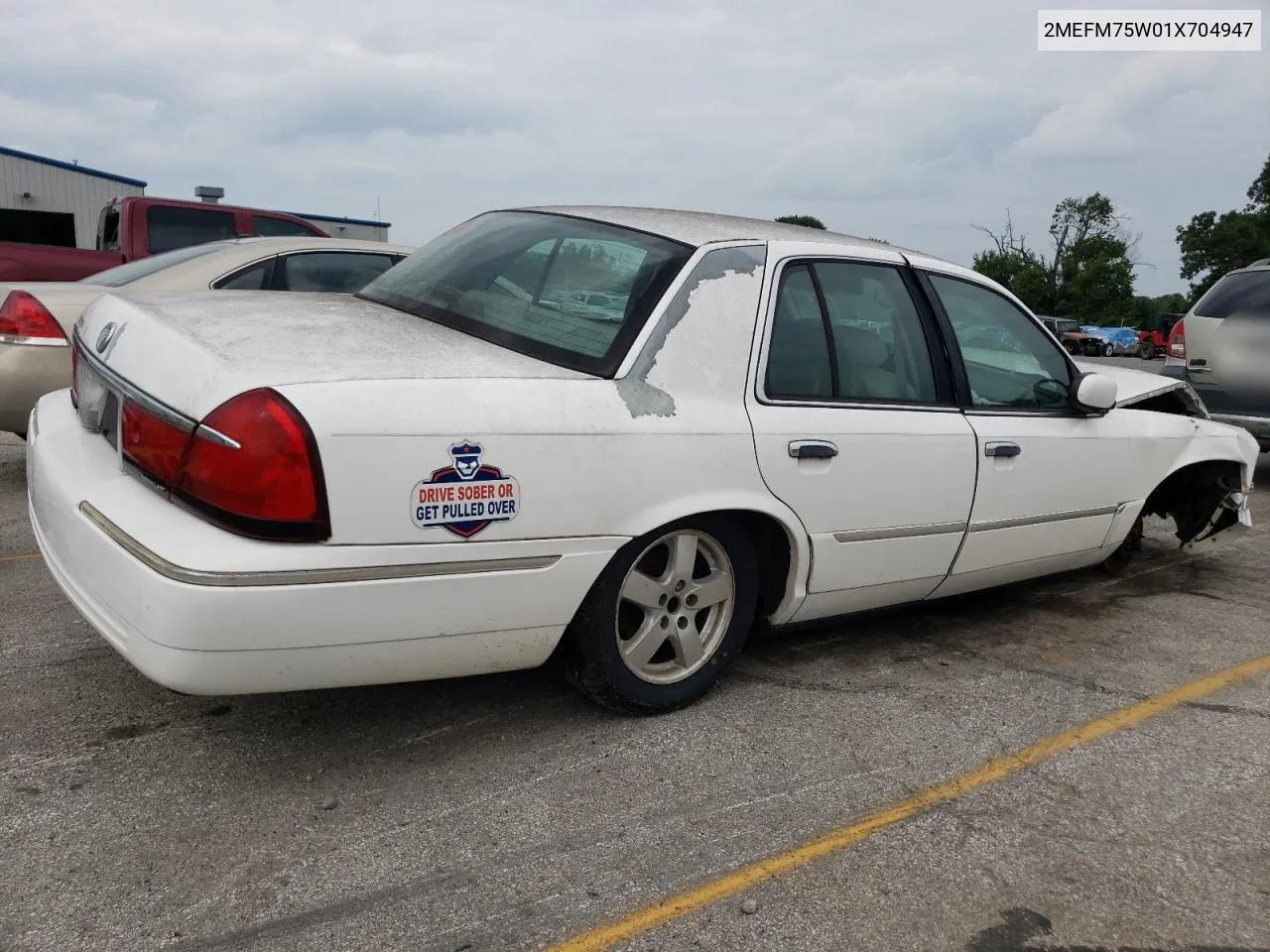 2001 Mercury Grand Marquis Ls VIN: 2MEFM75W01X704947 Lot: 69612324