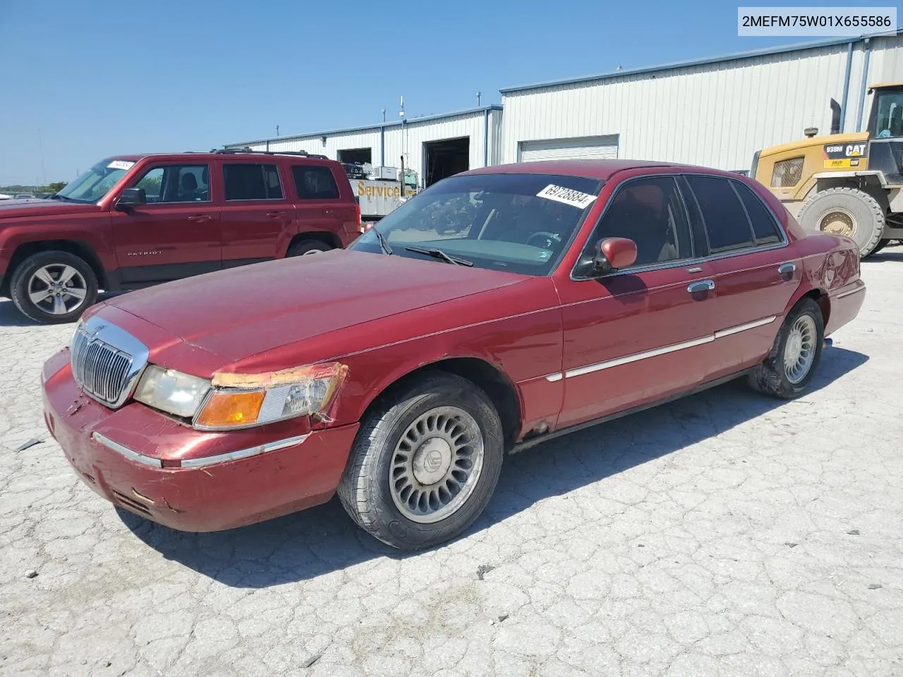 2001 Mercury Grand Marquis Ls VIN: 2MEFM75W01X655586 Lot: 69728884