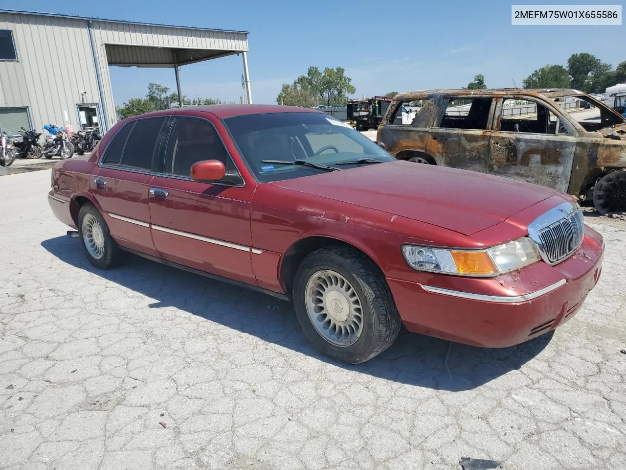 2001 Mercury Grand Marquis Ls VIN: 2MEFM75W01X655586 Lot: 69728884