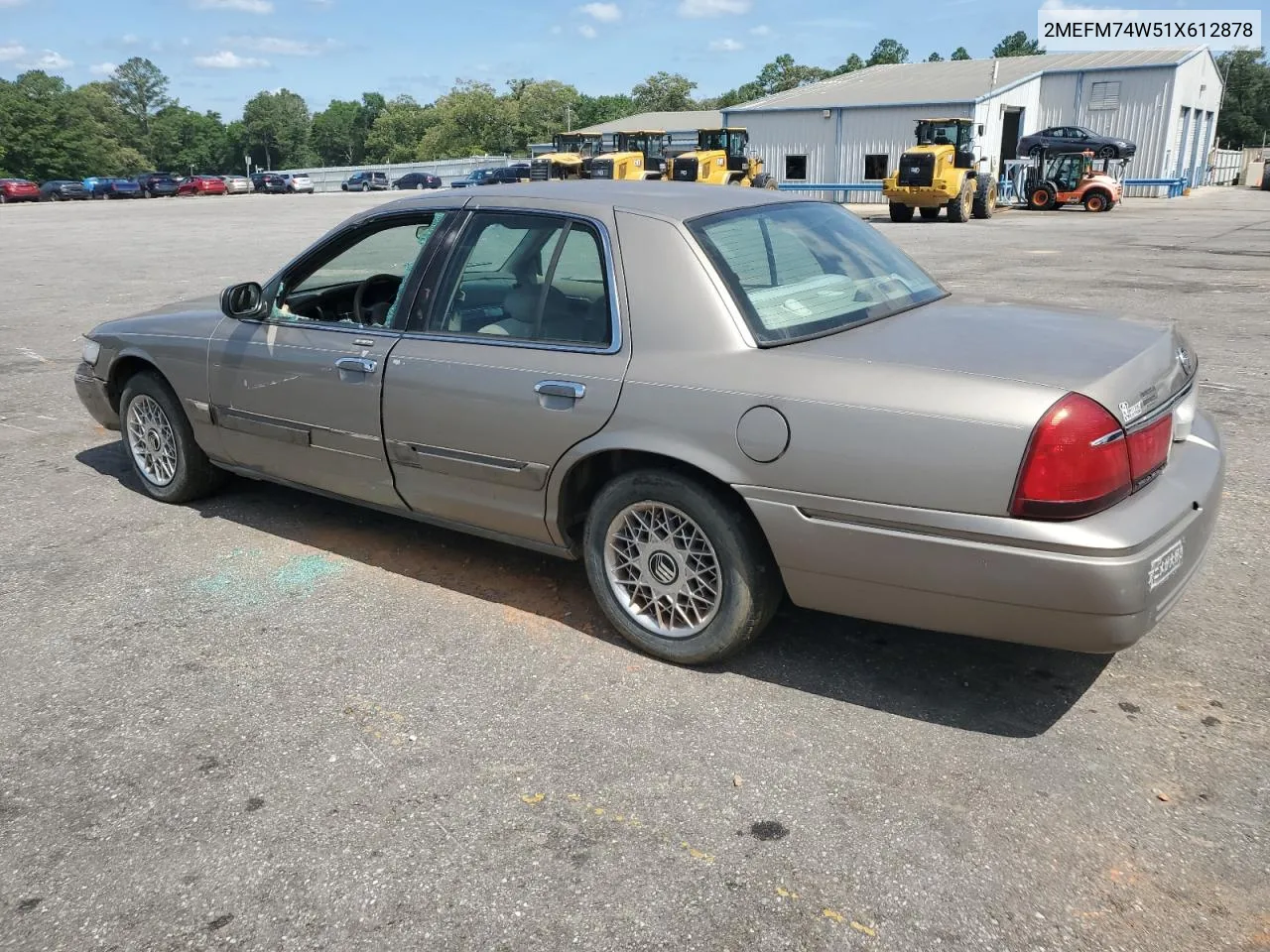 2001 Mercury Grand Marquis Gs VIN: 2MEFM74W51X612878 Lot: 70198744