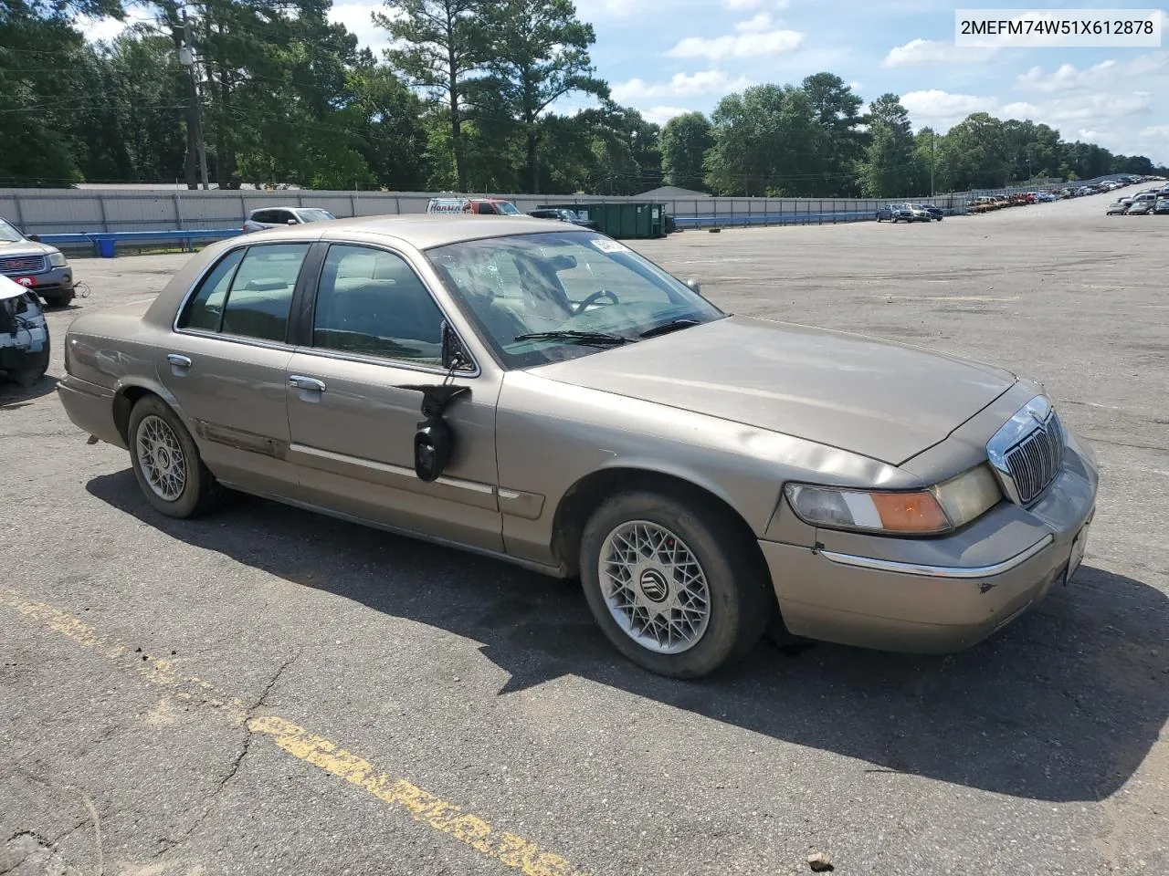 2001 Mercury Grand Marquis Gs VIN: 2MEFM74W51X612878 Lot: 70198744