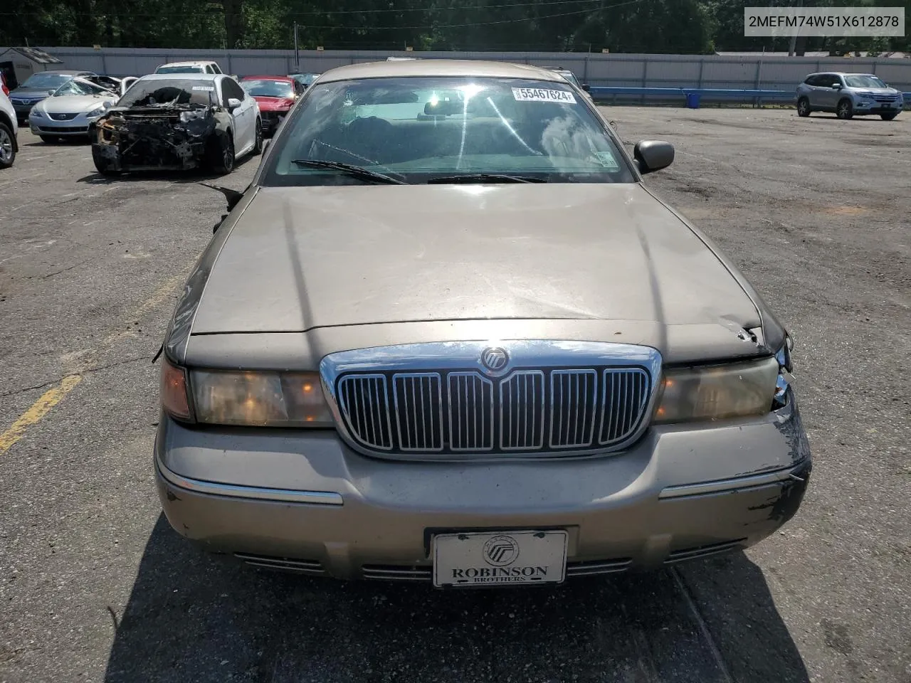 2001 Mercury Grand Marquis Gs VIN: 2MEFM74W51X612878 Lot: 70198744