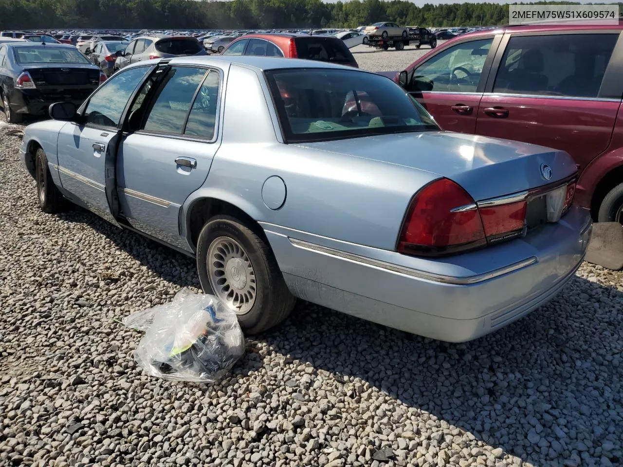 2001 Mercury Grand Marquis Ls VIN: 2MEFM75W51X609574 Lot: 70256074