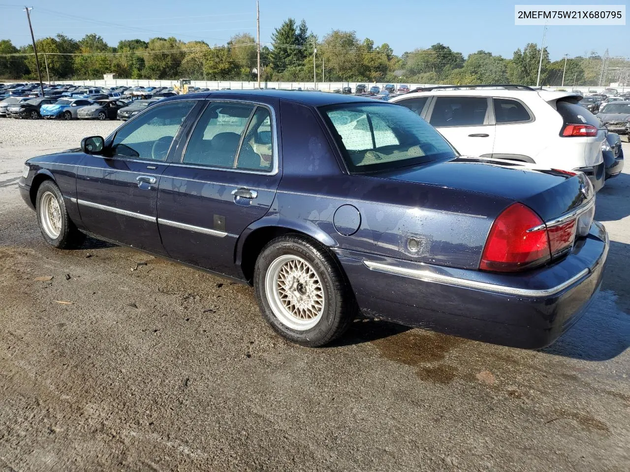 2001 Mercury Grand Marquis Ls VIN: 2MEFM75W21X680795 Lot: 70642354