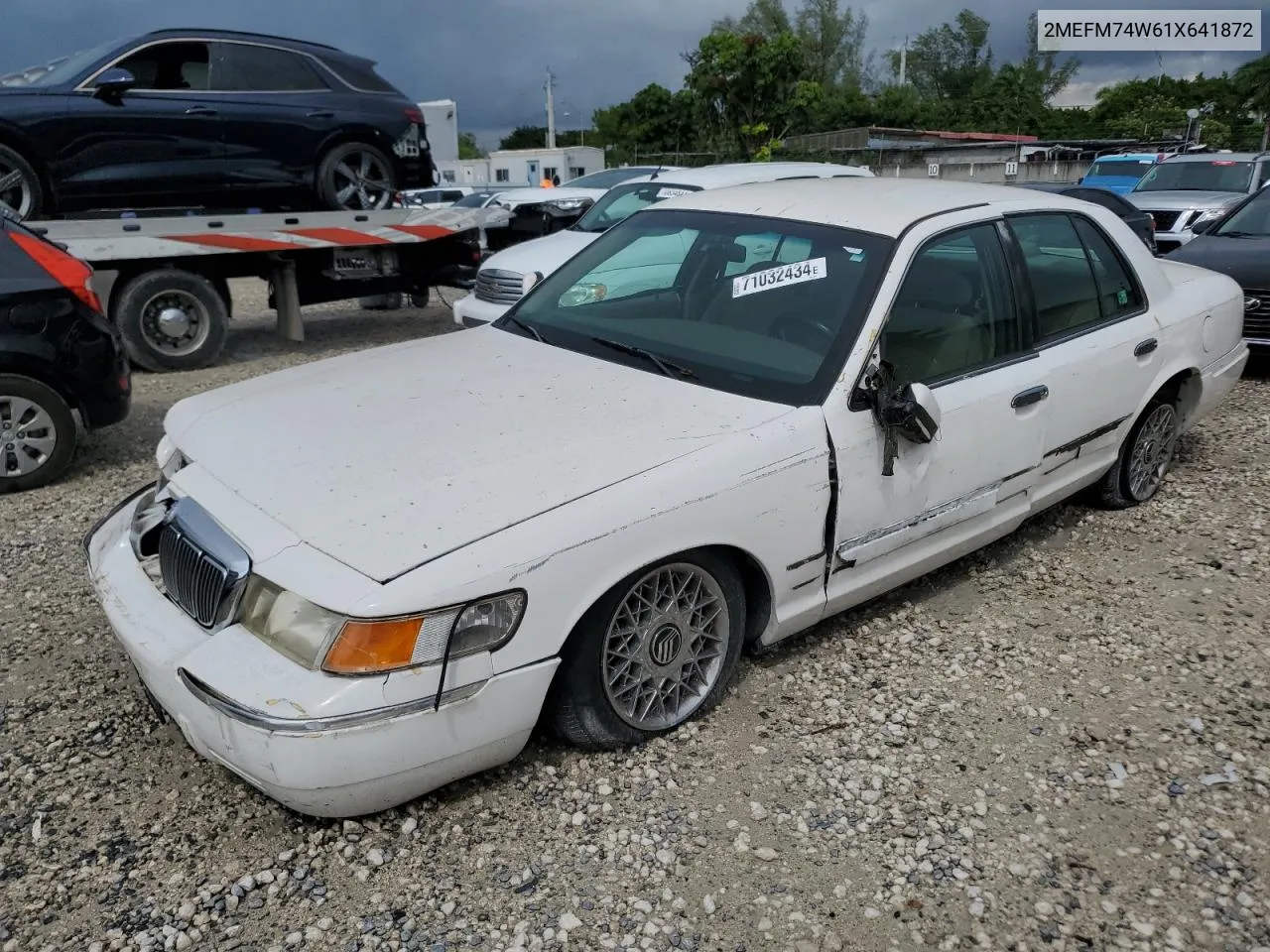 2001 Mercury Grand Marquis Gs VIN: 2MEFM74W61X641872 Lot: 71032434