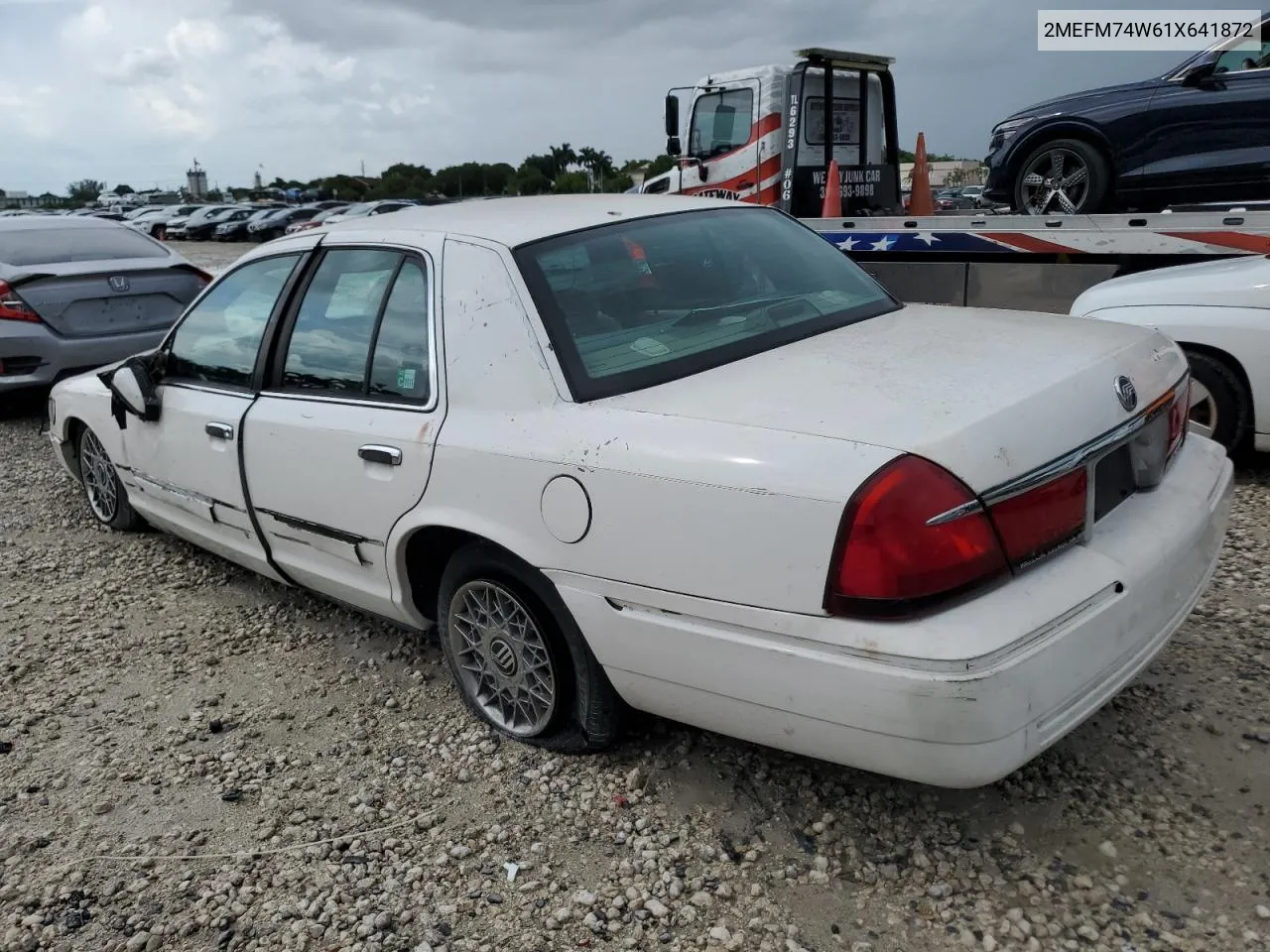 2001 Mercury Grand Marquis Gs VIN: 2MEFM74W61X641872 Lot: 71032434