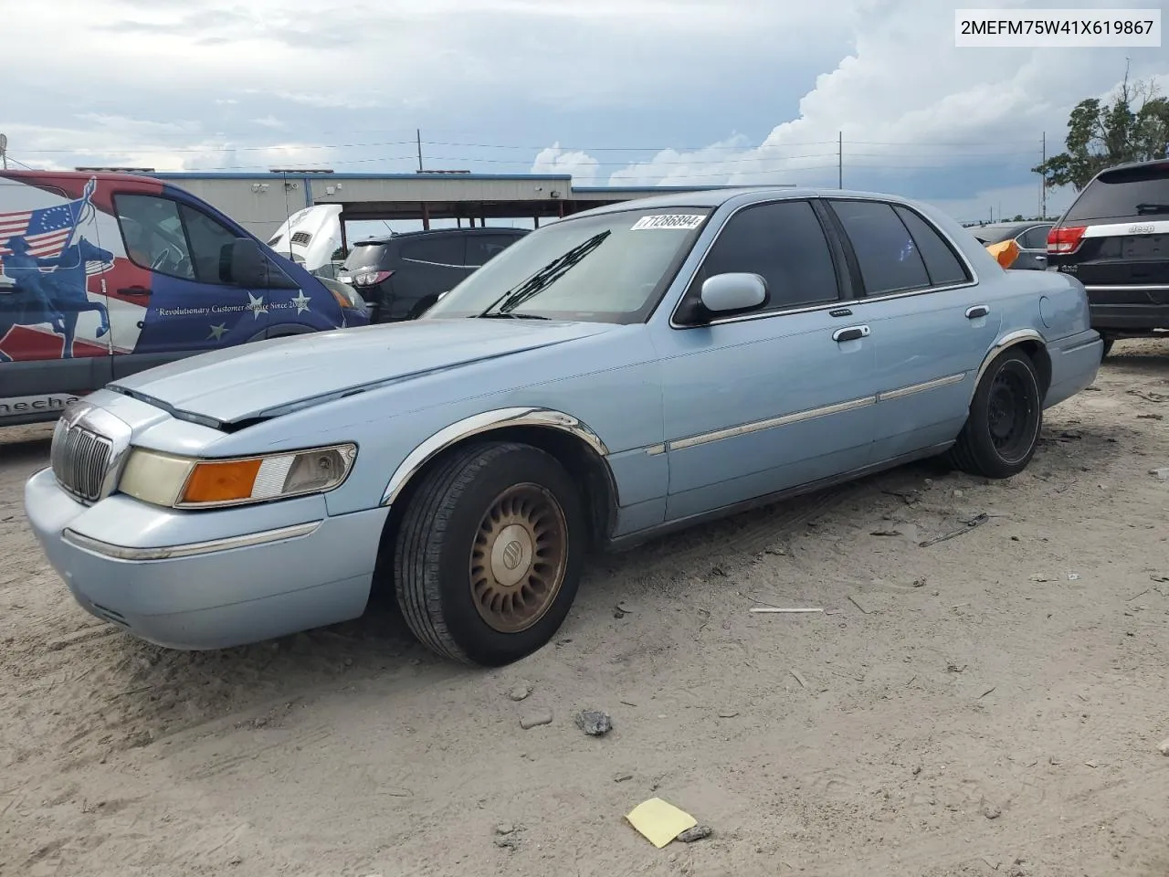 2001 Mercury Grand Marquis Ls VIN: 2MEFM75W41X619867 Lot: 71286894