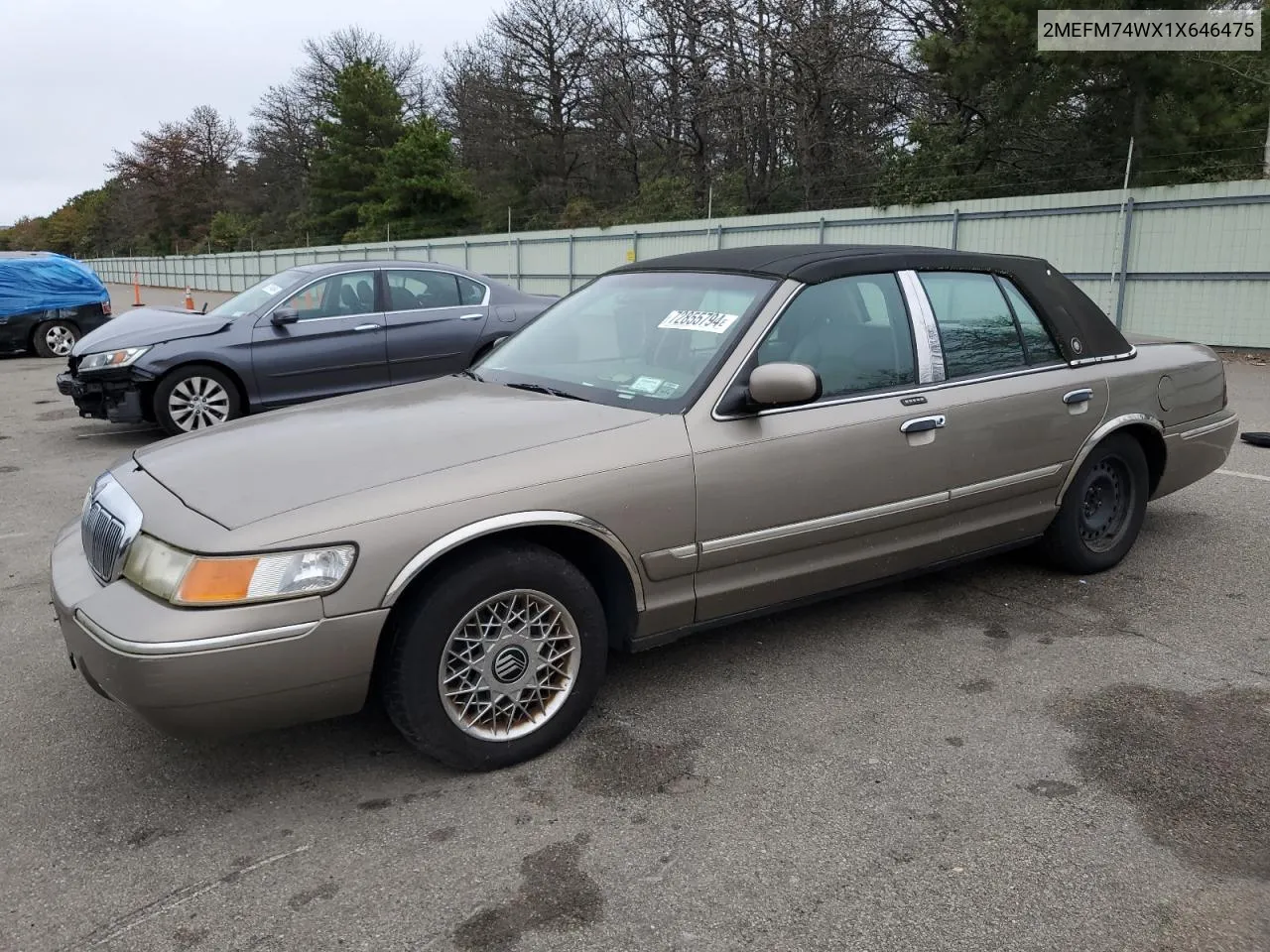 2001 Mercury Grand Marquis Gs VIN: 2MEFM74WX1X646475 Lot: 72855794