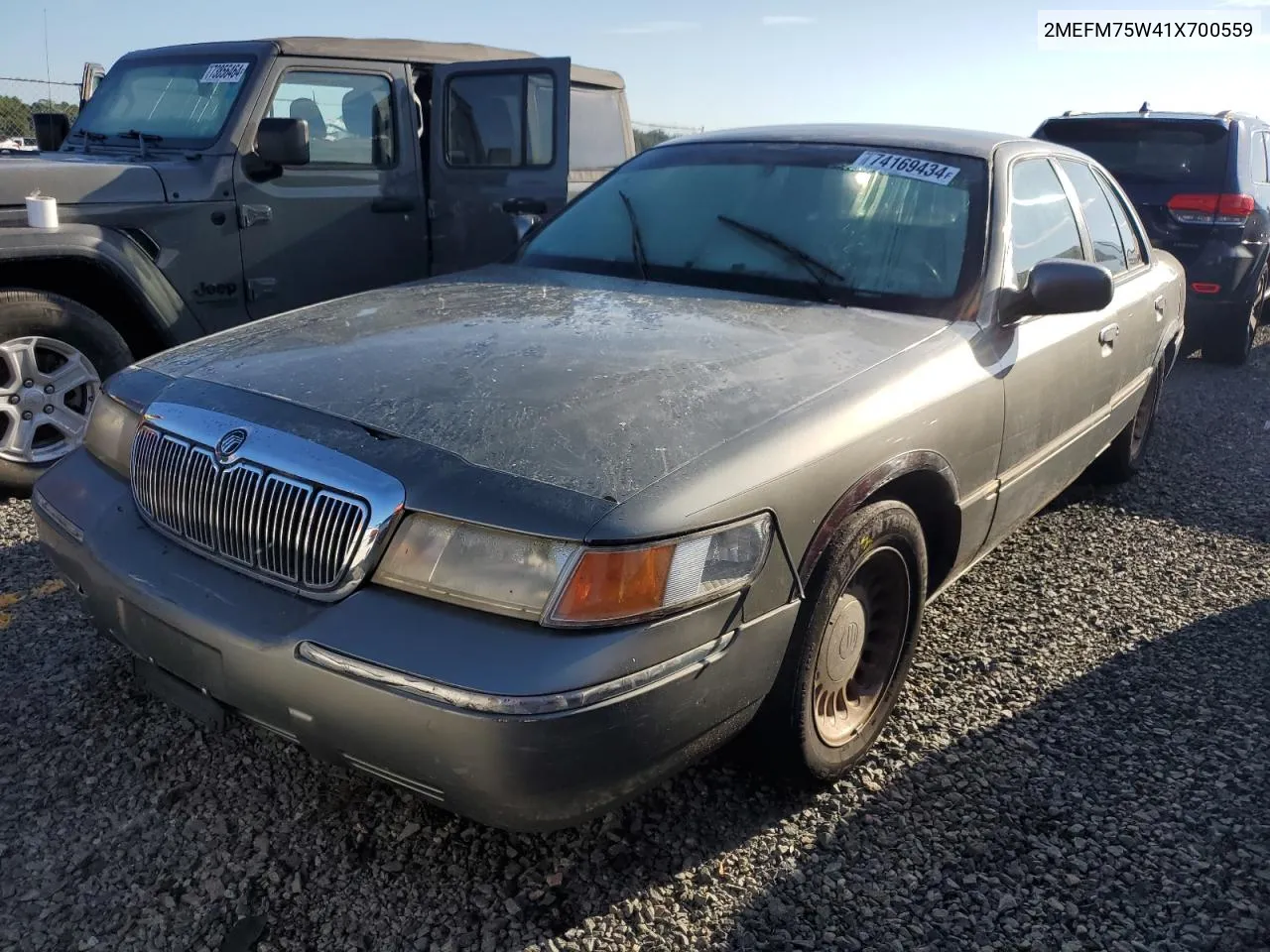 2001 Mercury Grand Marquis Ls VIN: 2MEFM75W41X700559 Lot: 74169434