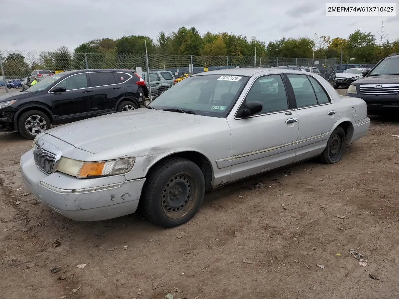 2001 Mercury Grand Marquis Gs VIN: 2MEFM74W61X710429 Lot: 74292124