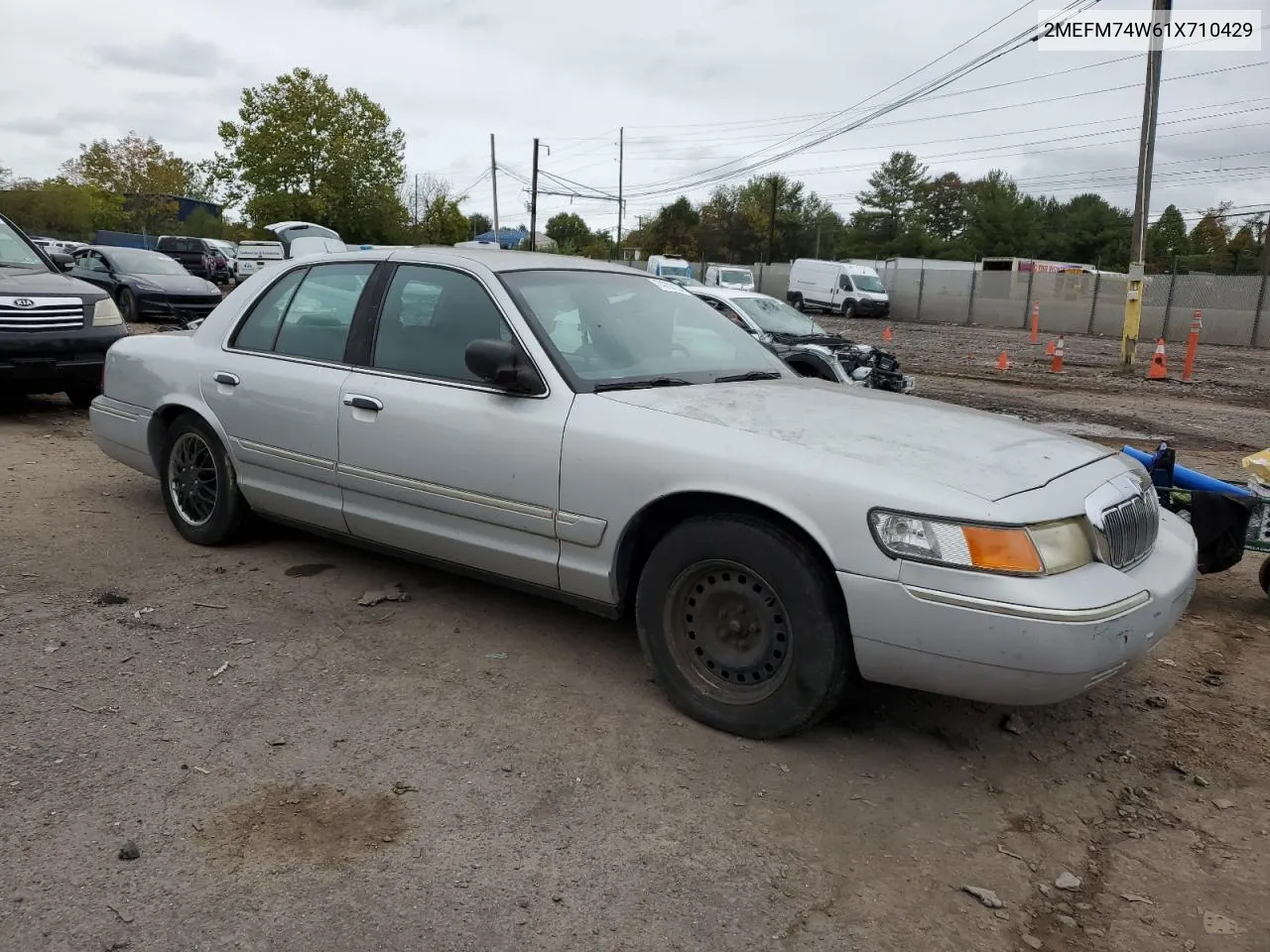 2001 Mercury Grand Marquis Gs VIN: 2MEFM74W61X710429 Lot: 74292124