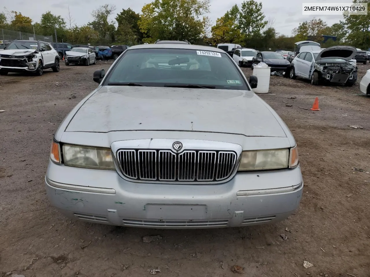 2001 Mercury Grand Marquis Gs VIN: 2MEFM74W61X710429 Lot: 74292124