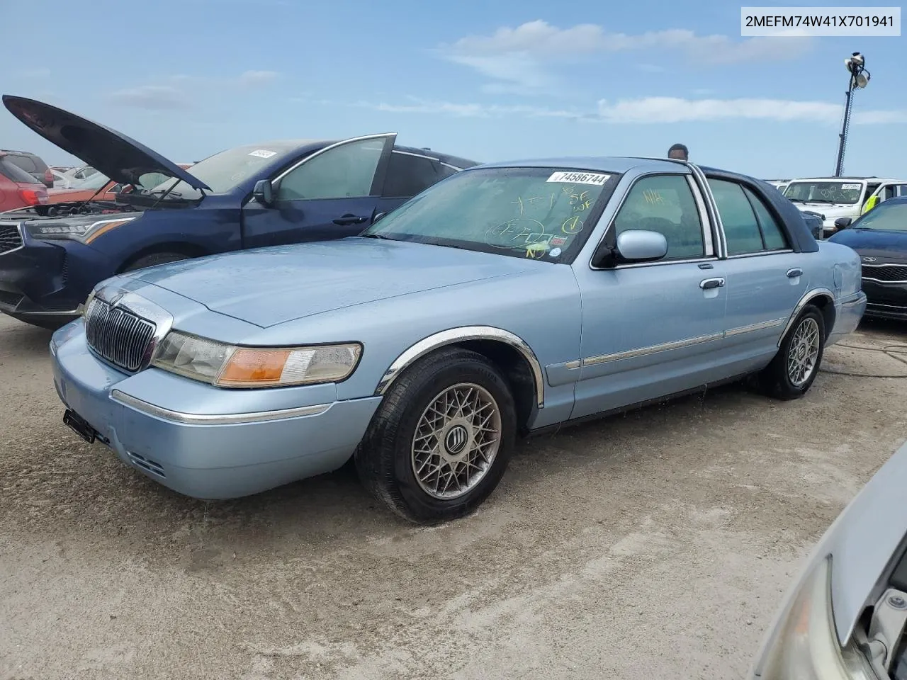 2001 Mercury Grand Marquis Gs VIN: 2MEFM74W41X701941 Lot: 74586744